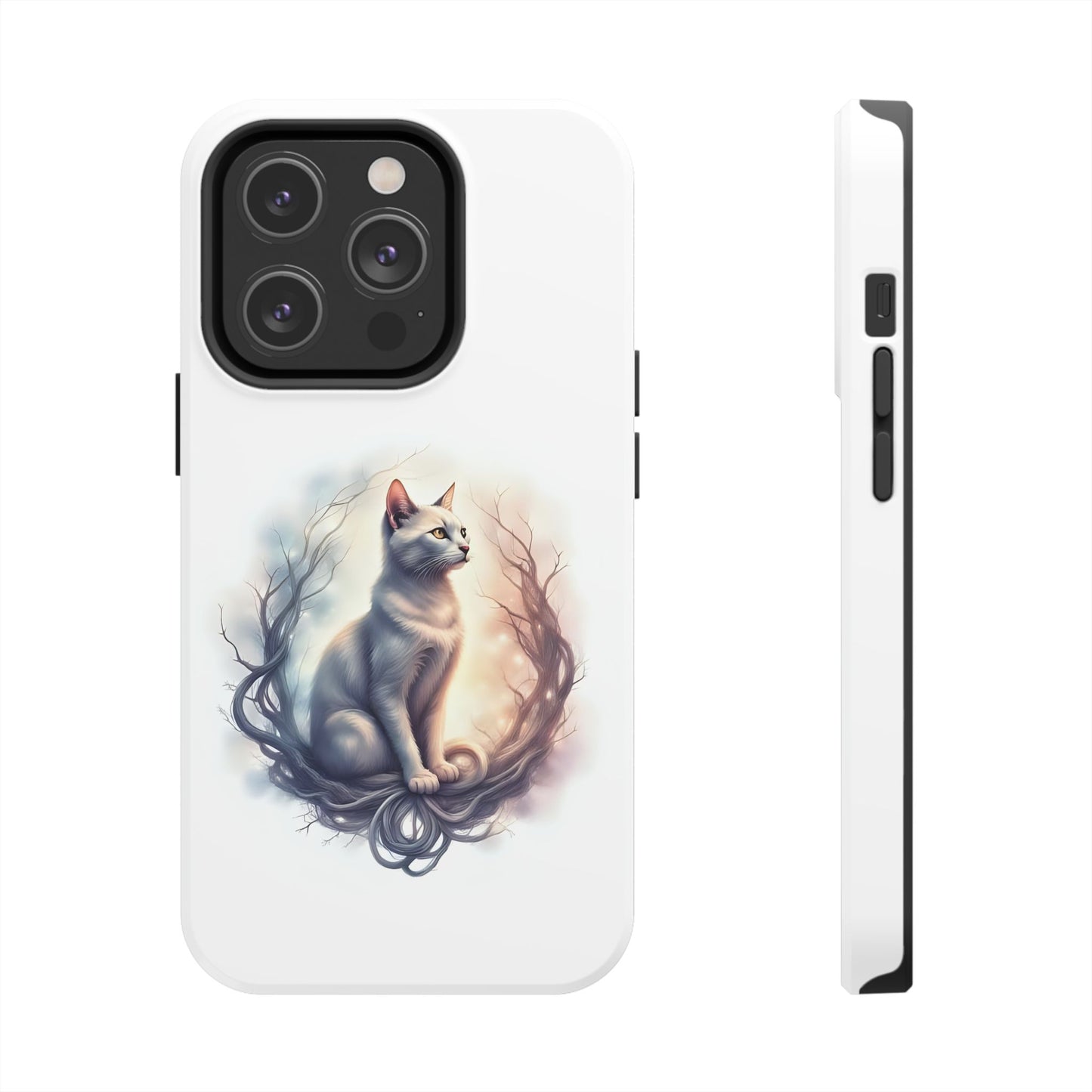 Artistic Cat Phone Case, Tough Phone Cases, Pet Lover Gift, Cat Lover Accessory, Unique Phone Cover, Protector Case - Celtic Scents