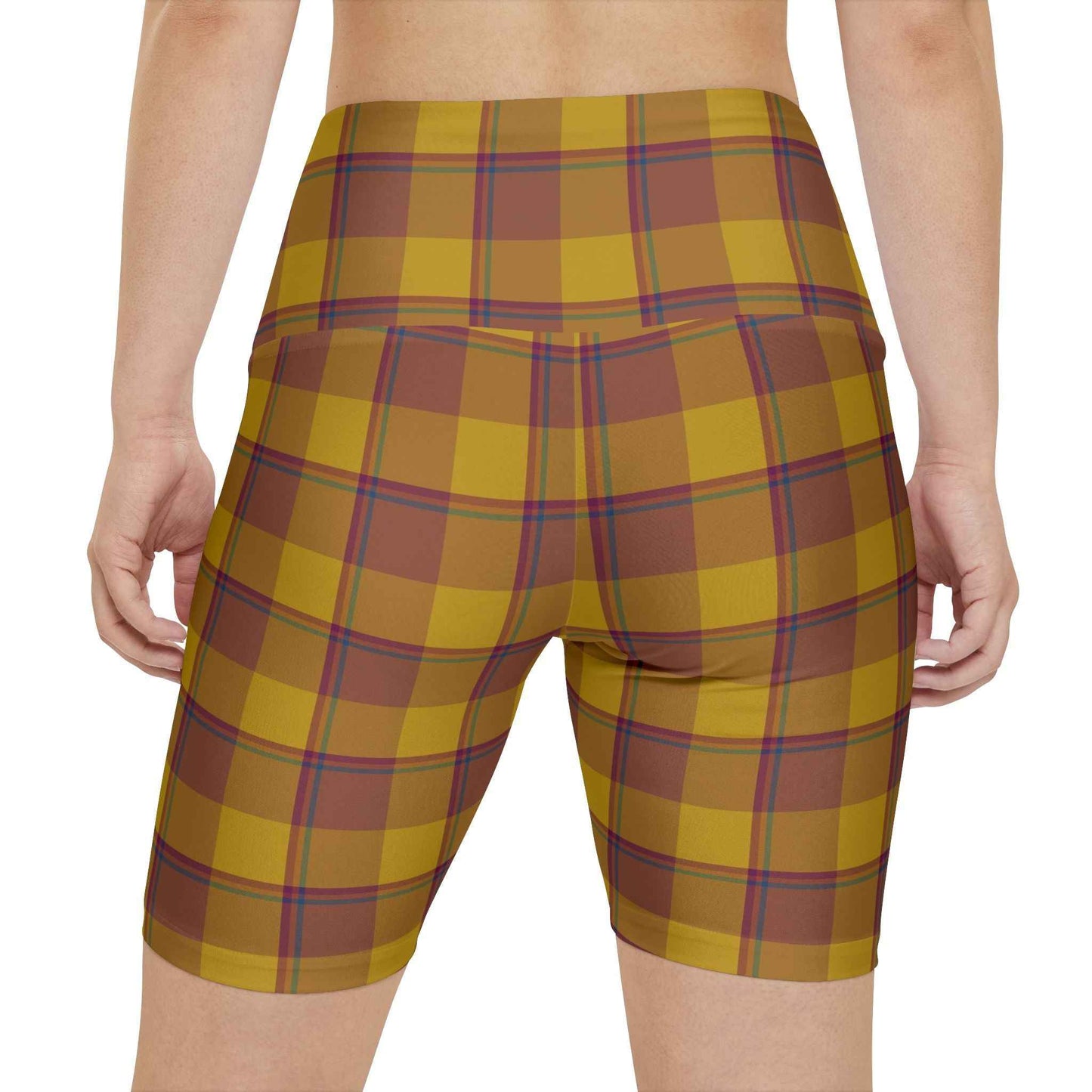 Stylish Women's Workout Shorts, Trendy Activewear, Summer Fitness Shorts, Gym Shorts, Plaid Athletic Bottoms, Comfortable Exercise Apparel