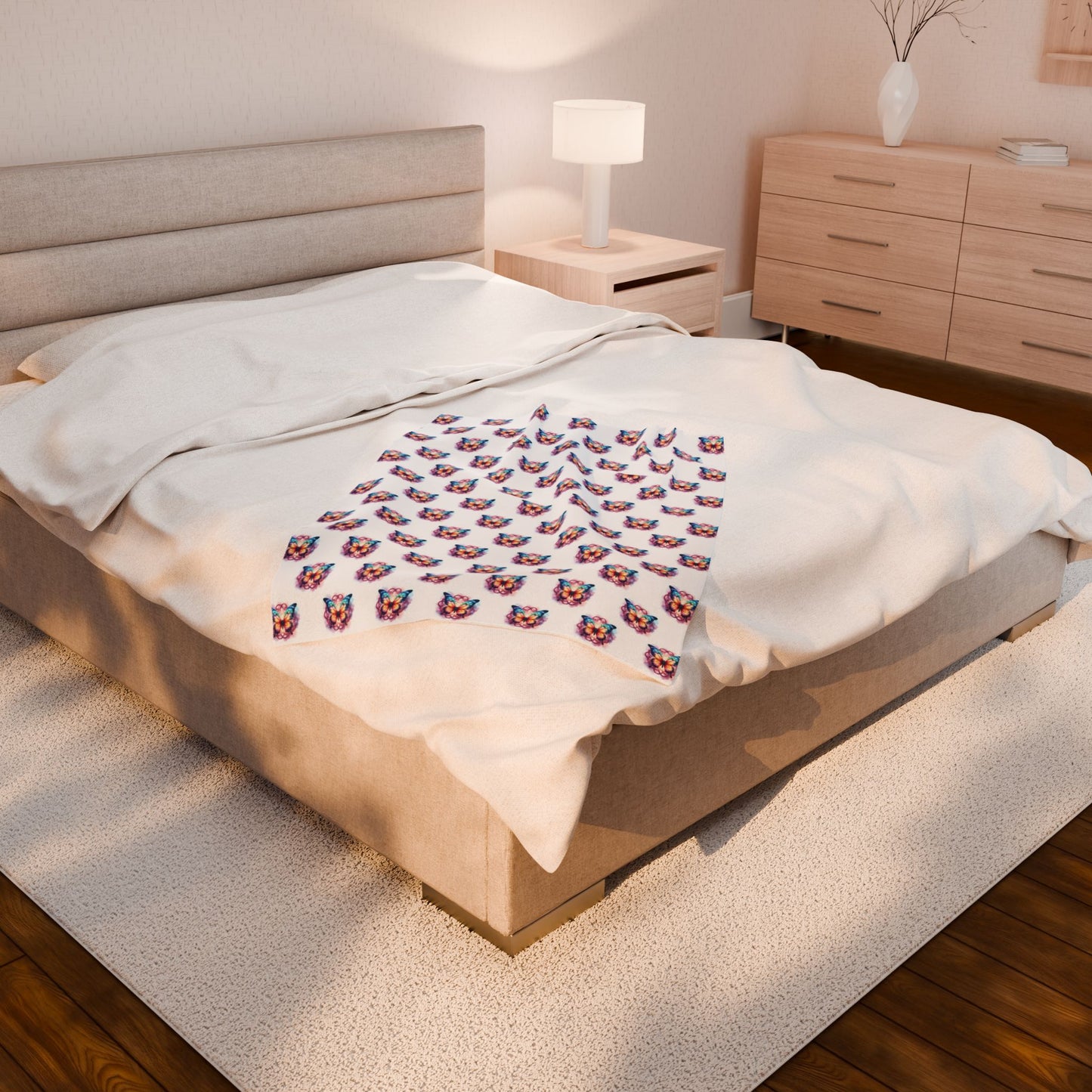 Cozy Butterfly Patterned Velveteen Plush Blanket, Soft Throw for Home Decor, Perfect Gift for Butterfly Lovers, Warm Snuggle Blanket - Celtic Scents