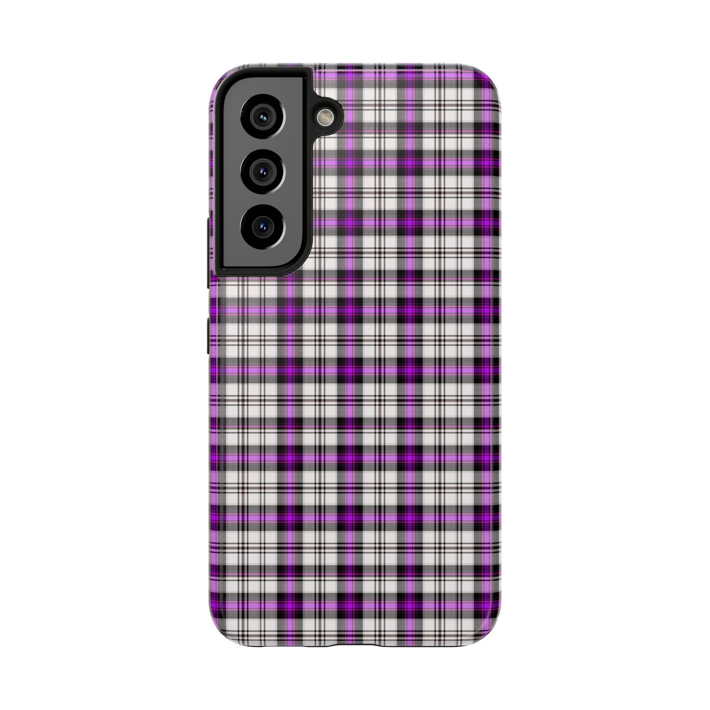 Stylish Tough Phone Case, Purple Plaid Protective Cover, Cute Gift for Teens, Cell Phone Accessory, Trendy Tech - Celtic Scents