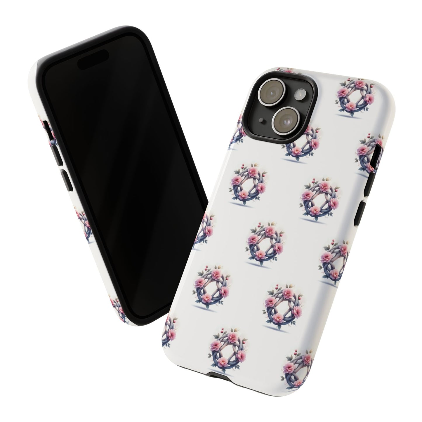 Floral Phone Case, Tough Cases for Women, Cute Celtic Knot Floral Design iPhone Cover, Gift for Her, Stylish Tech Accessories