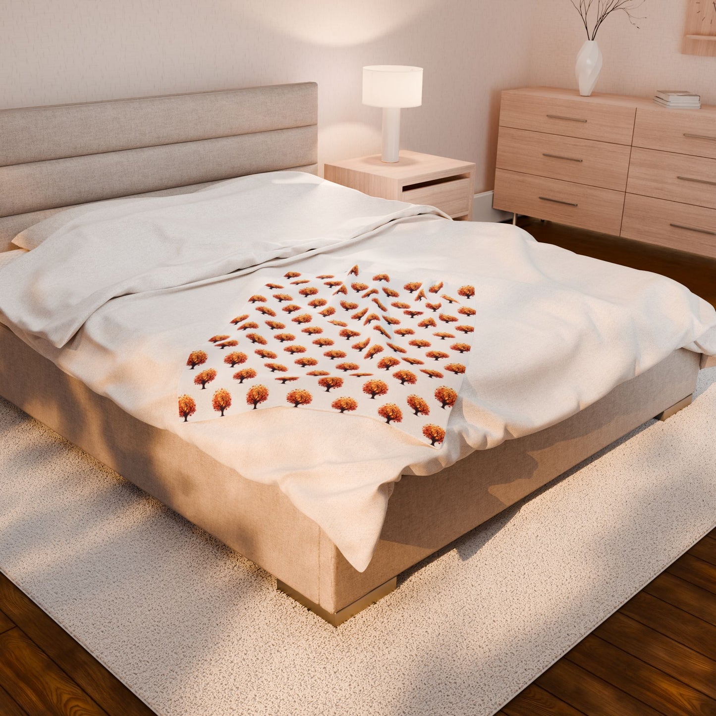 Cozy Velveteen Plush Blanket with Autumn Tree Design, Soft Throw for Home Decor, Gifts, Fall Decor, Warm Blanket, Couch Blanket - Celtic Scents