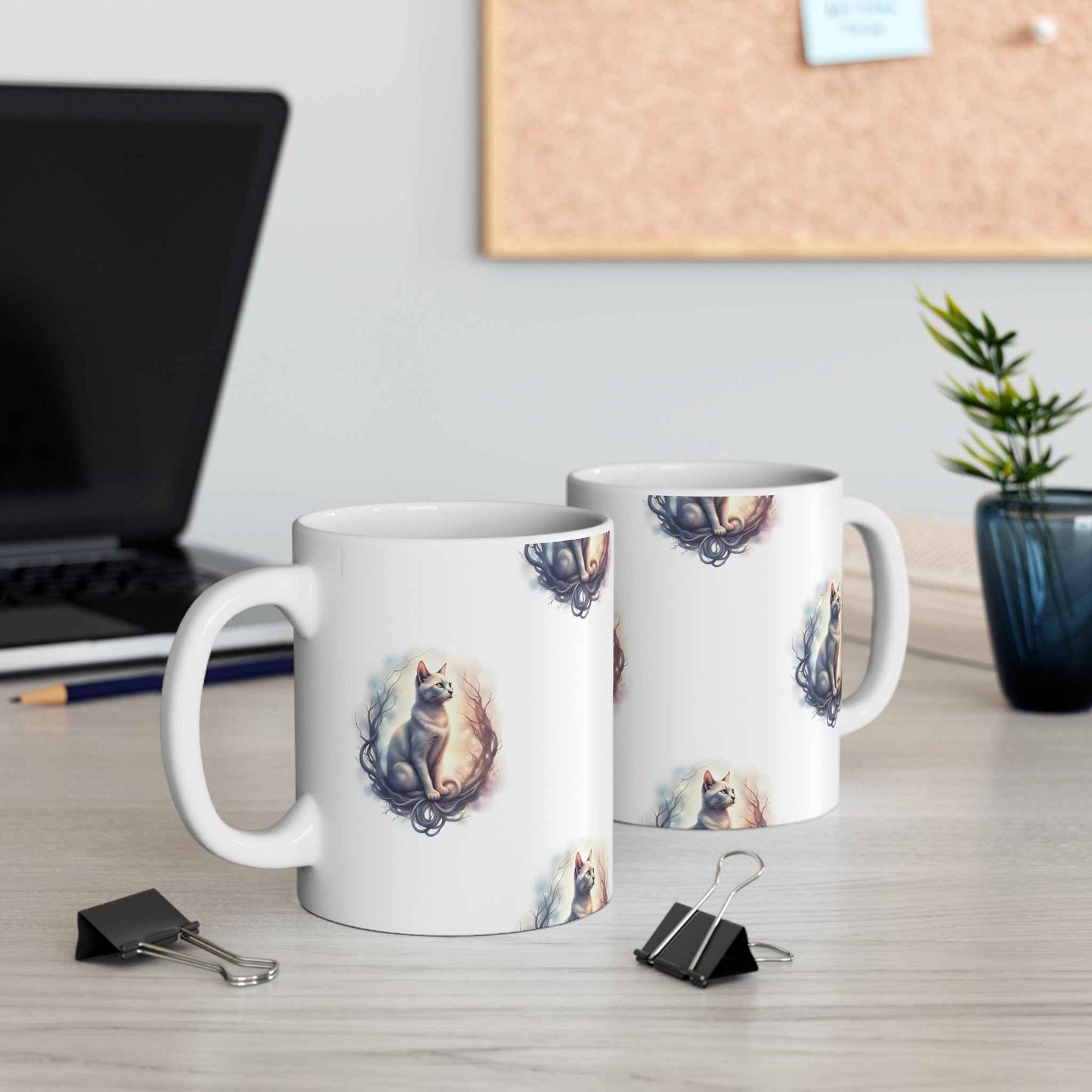 Whimsical Cat Mug, Cat Lover Gift, Cozy Home Decor, Feline Art Coffee Cup, Unique Animal Mug, Cute Cat Gift for Pet Owners