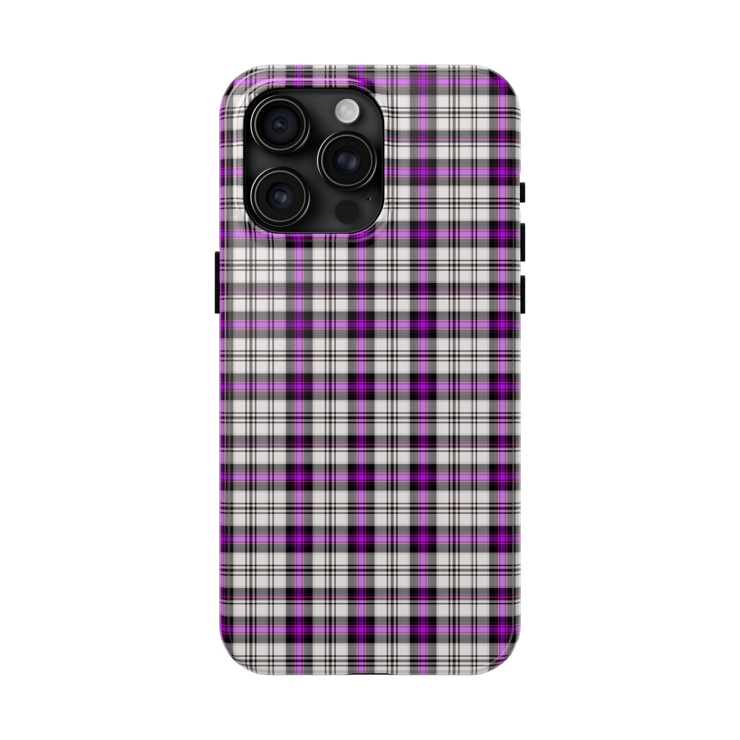 Stylish Tough Phone Case, Purple Plaid Protective Cover, Cute Gift for Teens, Cell Phone Accessory, Trendy Tech - Celtic Scents