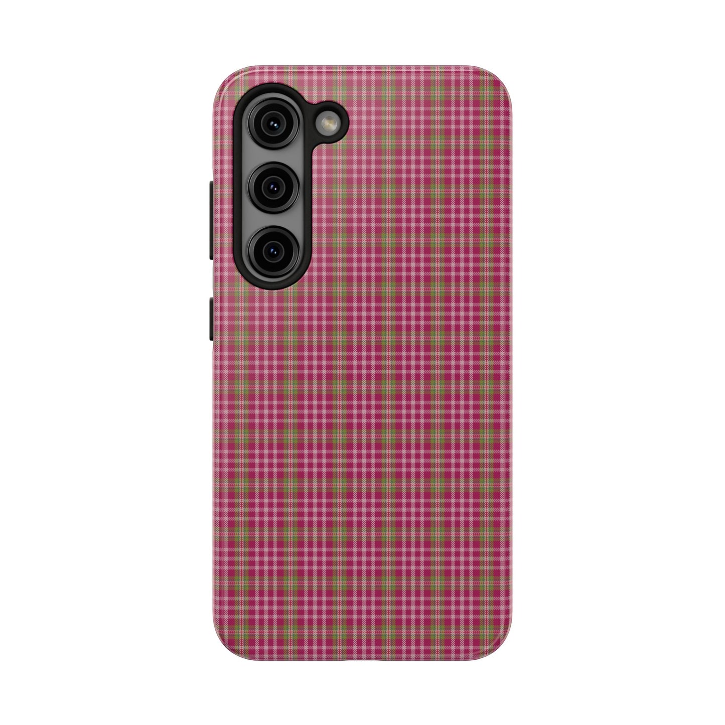 Stylish Tough Phone Cases - Protect Your Phone with Trendy Plaid Design, Gift for Her, Pink Plaid Design - Celtic Scents