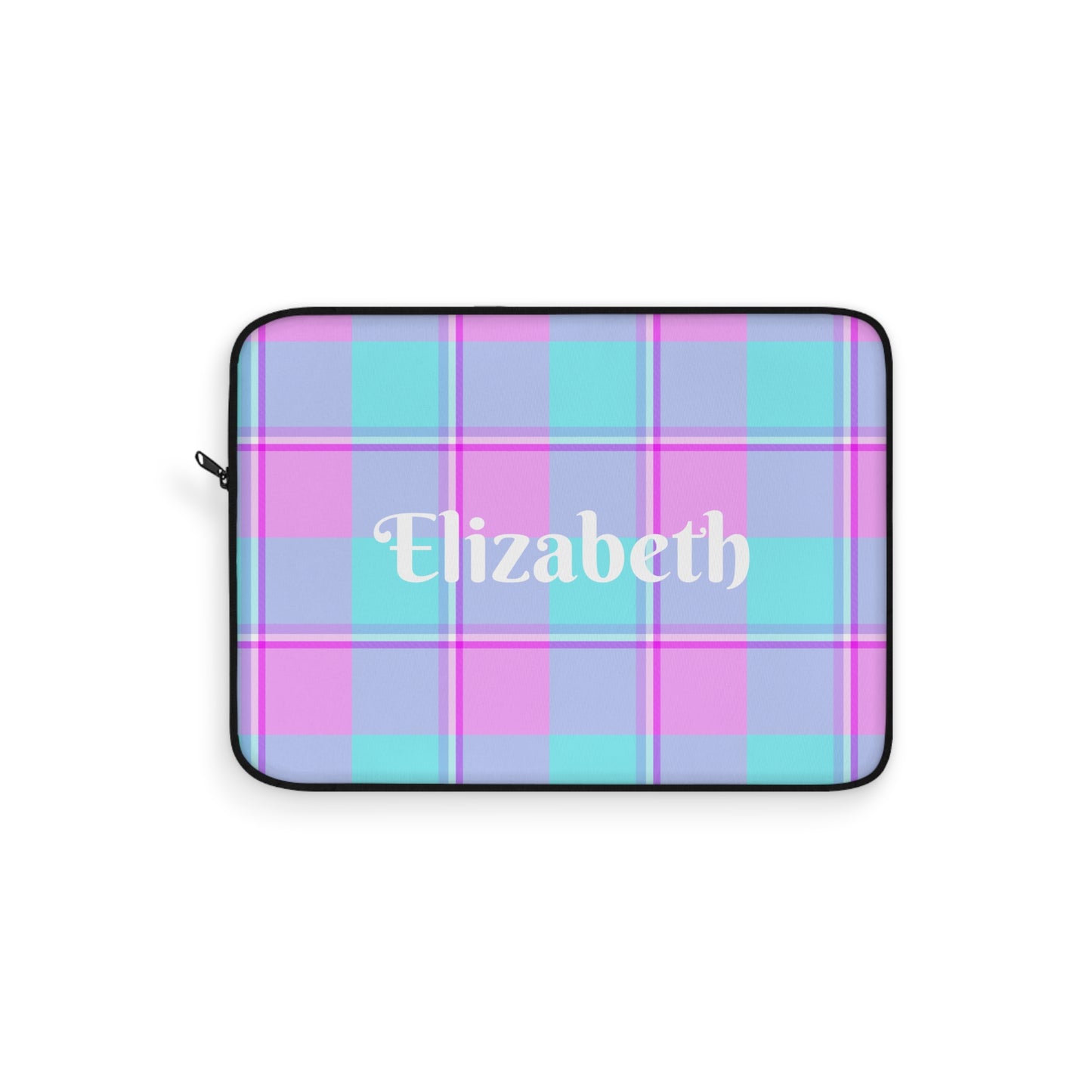 Personalized Laptop Sleeve in Pastel Plaid, Cute Tech Accessory, Custom Gift - Celtic Scents