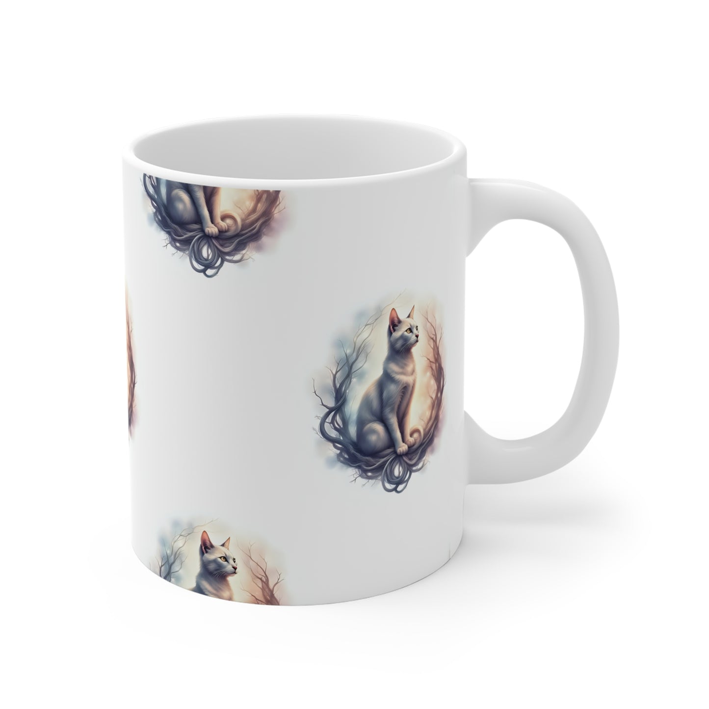 Whimsical Cat Mug, Cat Lover Gift, Cozy Home Decor, Feline Art Coffee Cup, Unique Animal Mug, Cute Cat Gift for Pet Owners - Celtic Scents
