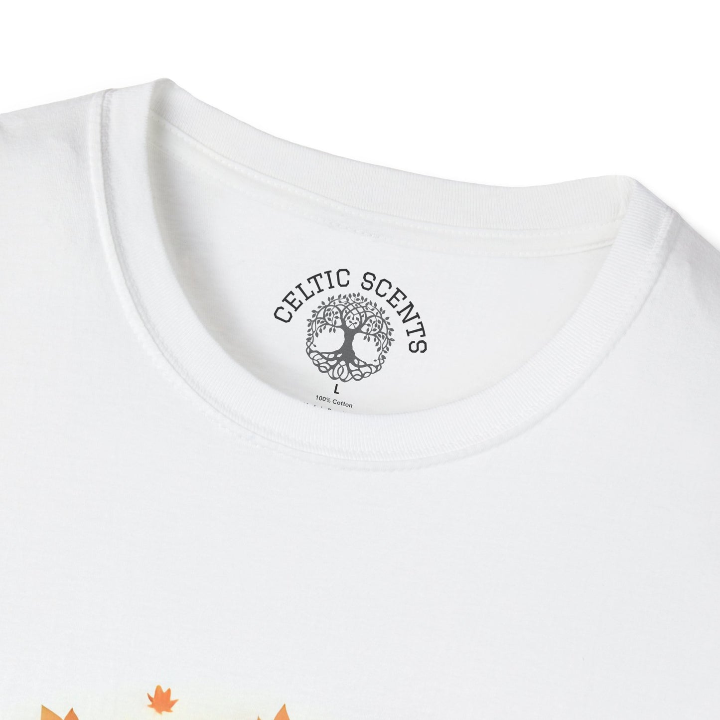 Autumn Tree Graphic T-Shirt, Fall Tee for Nature Lovers, Unisex Softstyle T-Shirt, Gift for Thanksgiving, Cozy Casual Wear - Celtic Scents