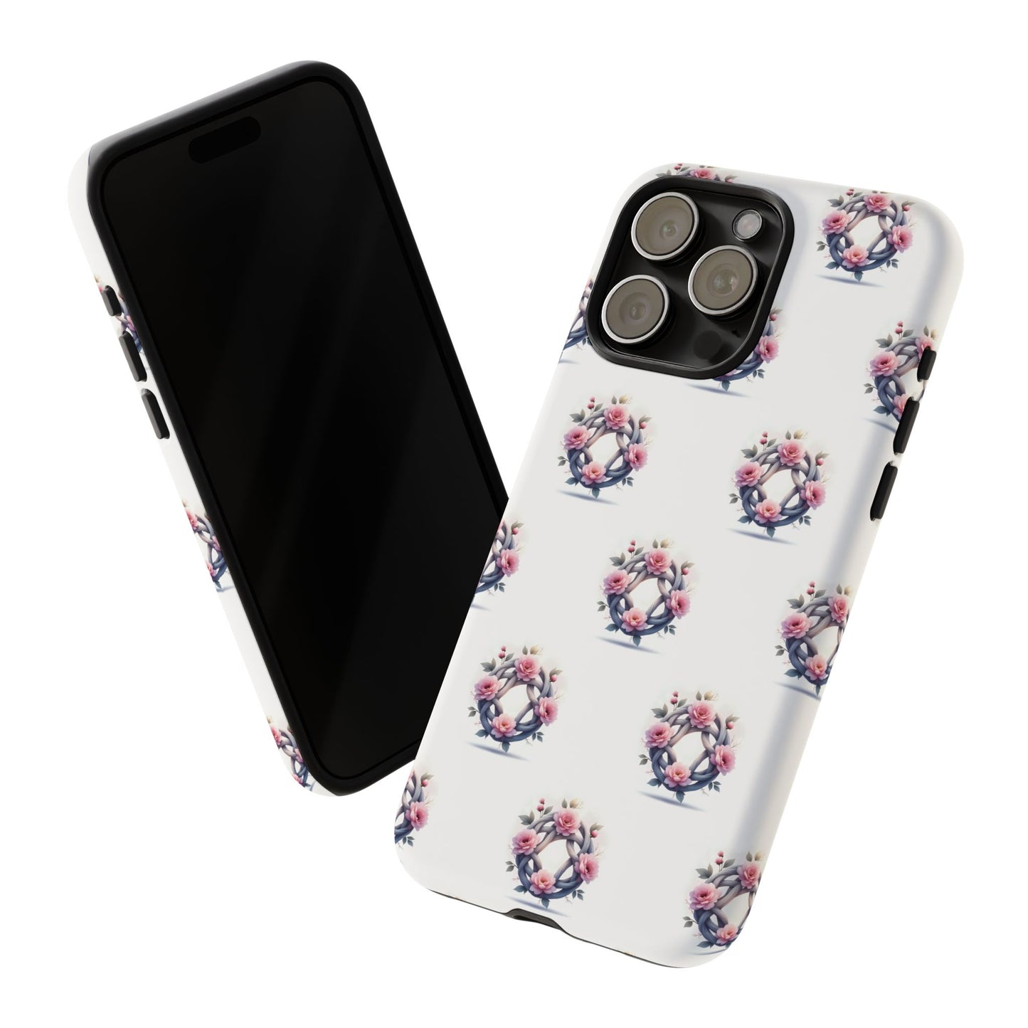 Floral Phone Case, Tough Cases for Women, Cute Celtic Knot Floral Design iPhone Cover, Gift for Her, Stylish Tech Accessories