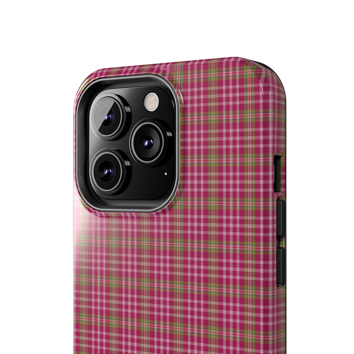 Stylish Tough Phone Cases - Protect Your Phone with Trendy Plaid Design, Gift for Her, Pink Plaid Design - Celtic Scents