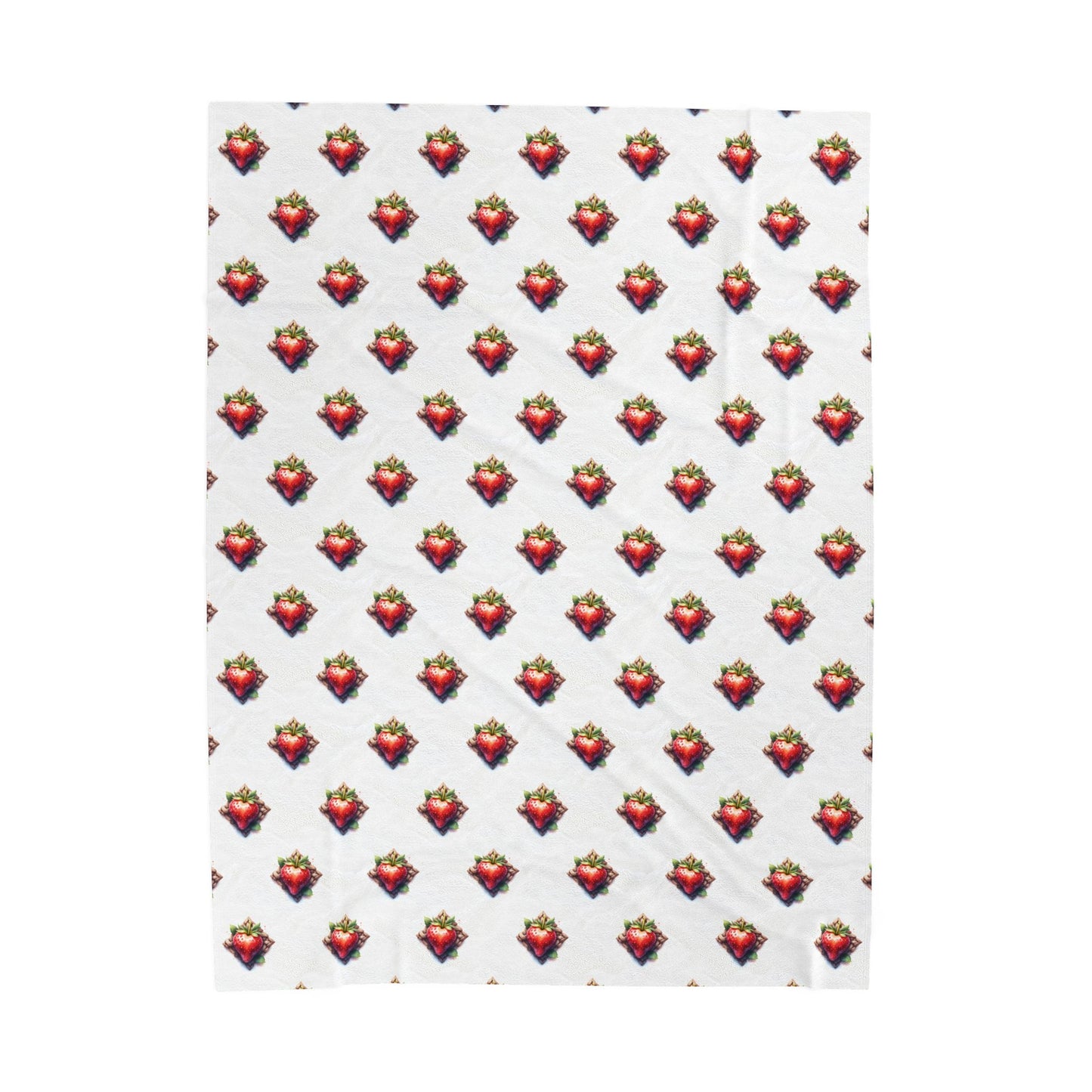 Strawberry Design Velveteen Plush Blanket | Cozy Gift for Home, Soft Blanket for Winter, Holiday Decor, Bedroom Accessory, Comfortable Throw - Celtic Scents