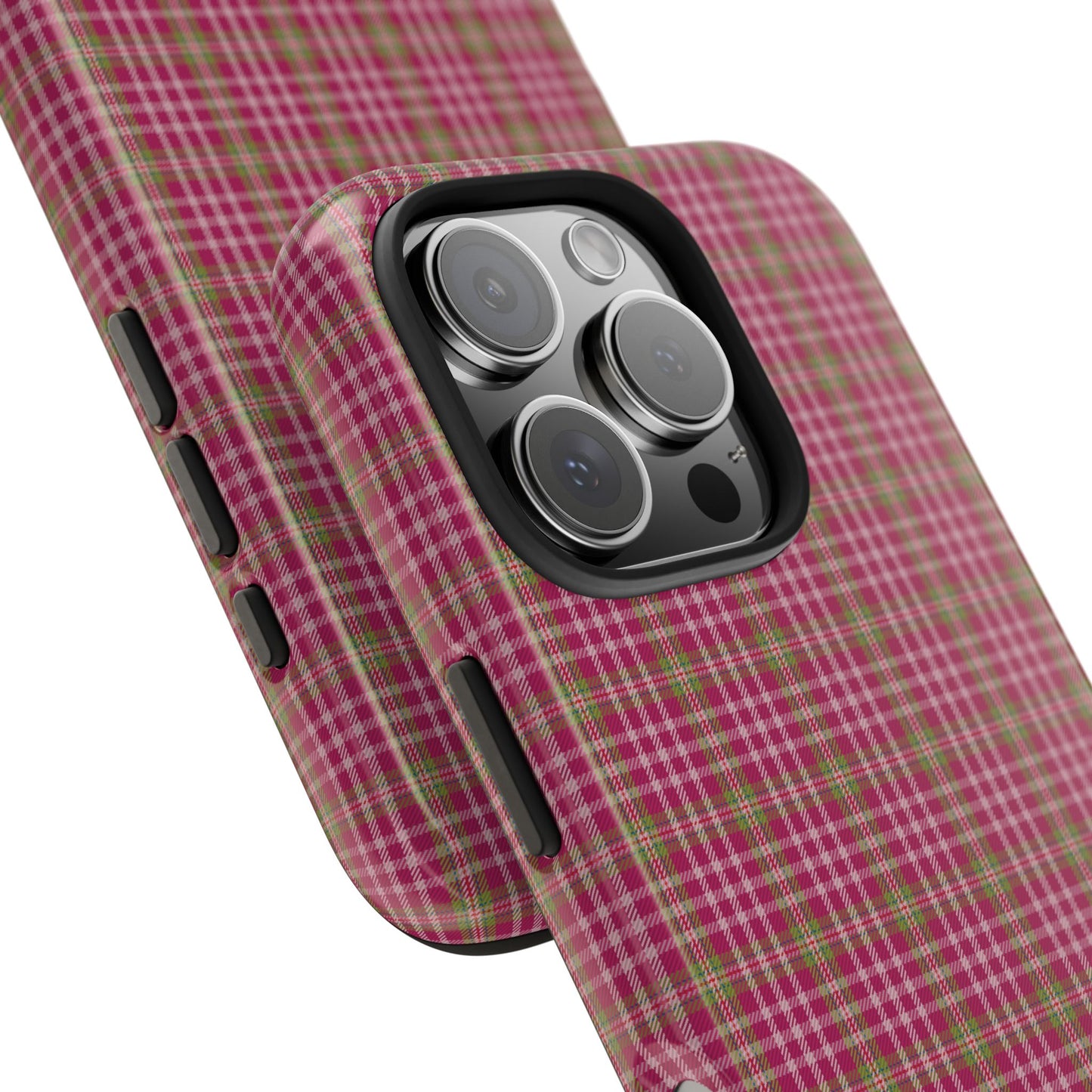 Stylish Tough Phone Cases - Protect Your Phone with Trendy Plaid Design, Gift for Her, Pink Plaid Design