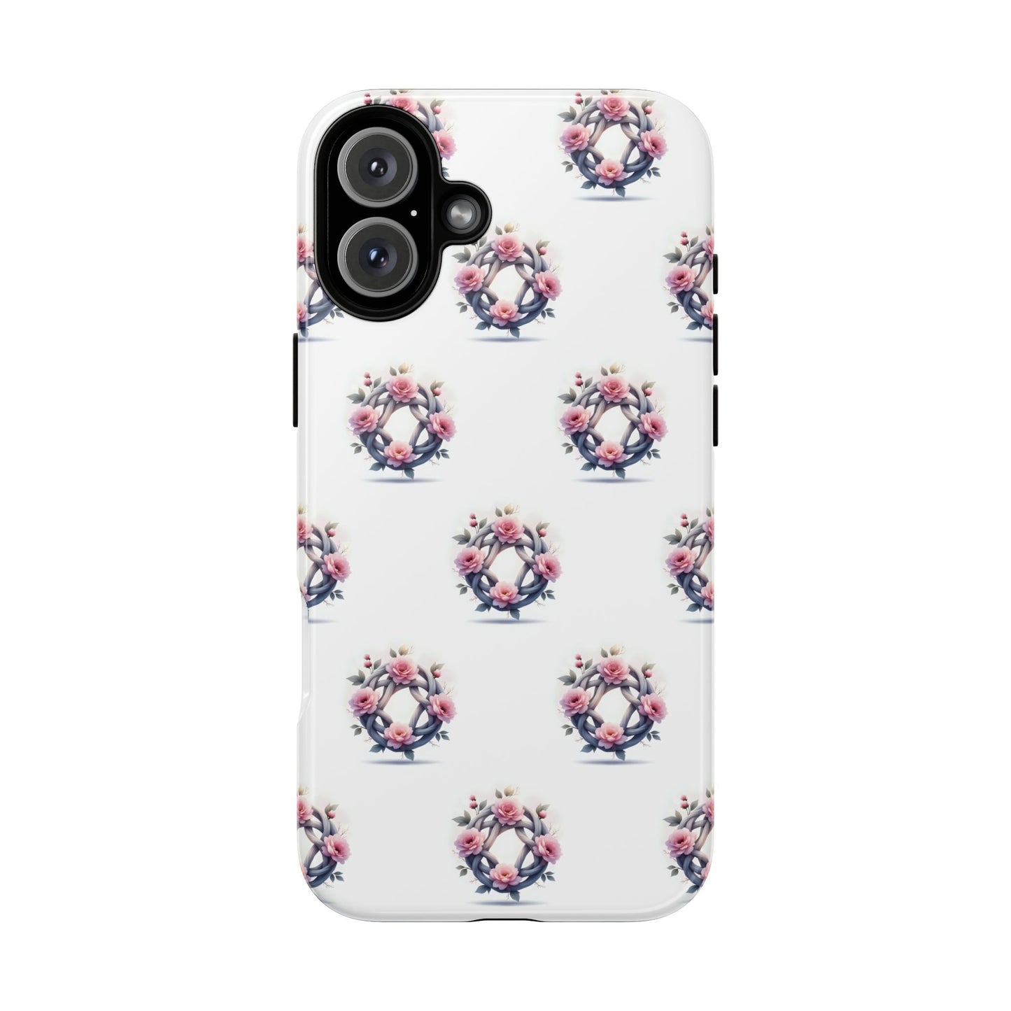 Floral Phone Case, Tough Cases for Women, Cute Celtic Knot Floral Design iPhone Cover, Gift for Her, Stylish Tech Accessories