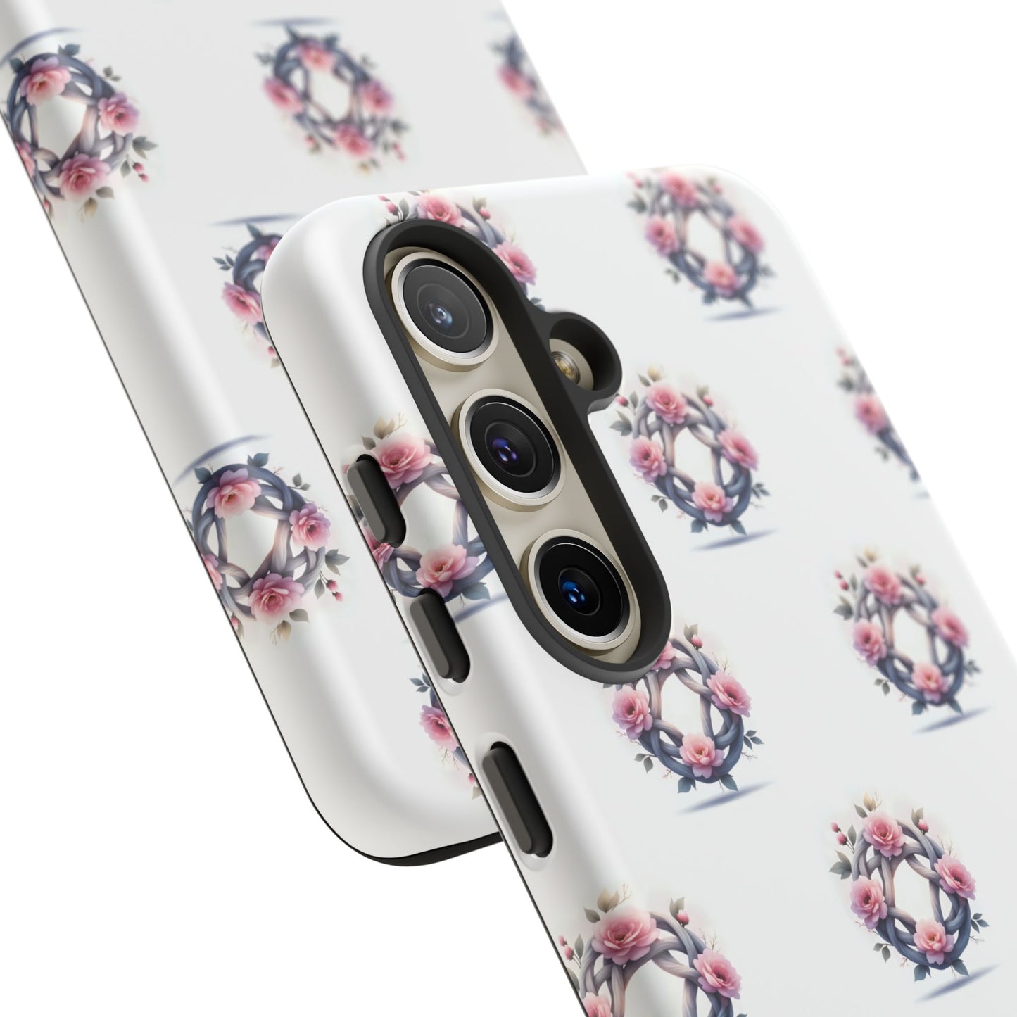 Floral Phone Case, Tough Cases for Women, Cute Celtic Knot Floral Design iPhone Cover, Gift for Her, Stylish Tech Accessories