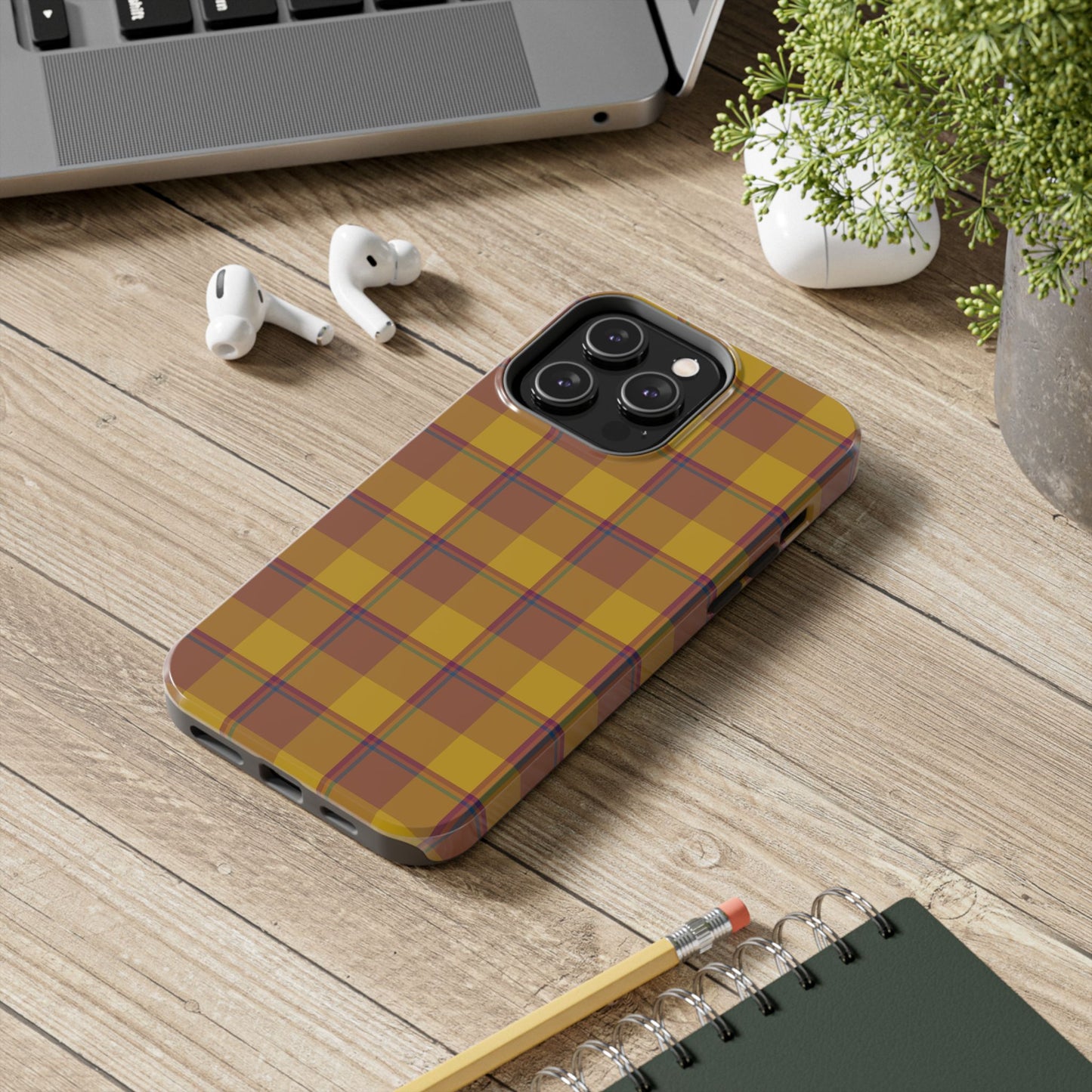 Plaid Tough Phone Case, Durable Phone Cover, Fall Inspired Accessory, Gift for Her, Stylish Cell Phone Protector - Celtic Scents