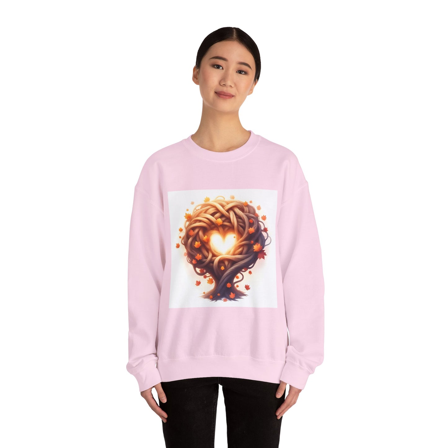 Heart Tree Crewneck Sweatshirt, Cozy Love Sweatshirt, Unisex Gift for Loved Ones, Fall Fashion, Nature-Inspired Apparel - Celtic Scents