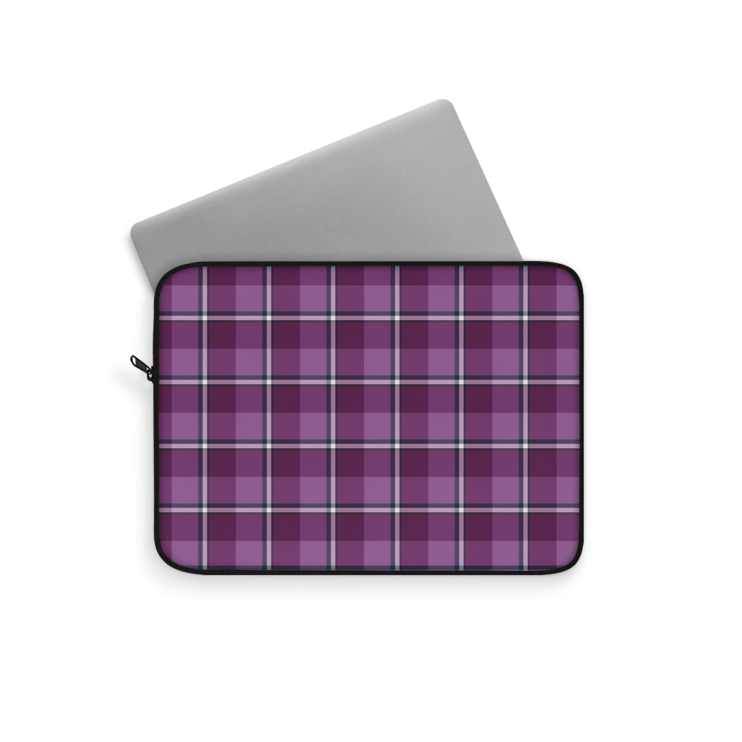Plaid Laptop Sleeve, Purple Checkered Case for School, Work, Travel, Stylish Computer Cover, Gift for Students, Tech Accessories - Celtic Scents