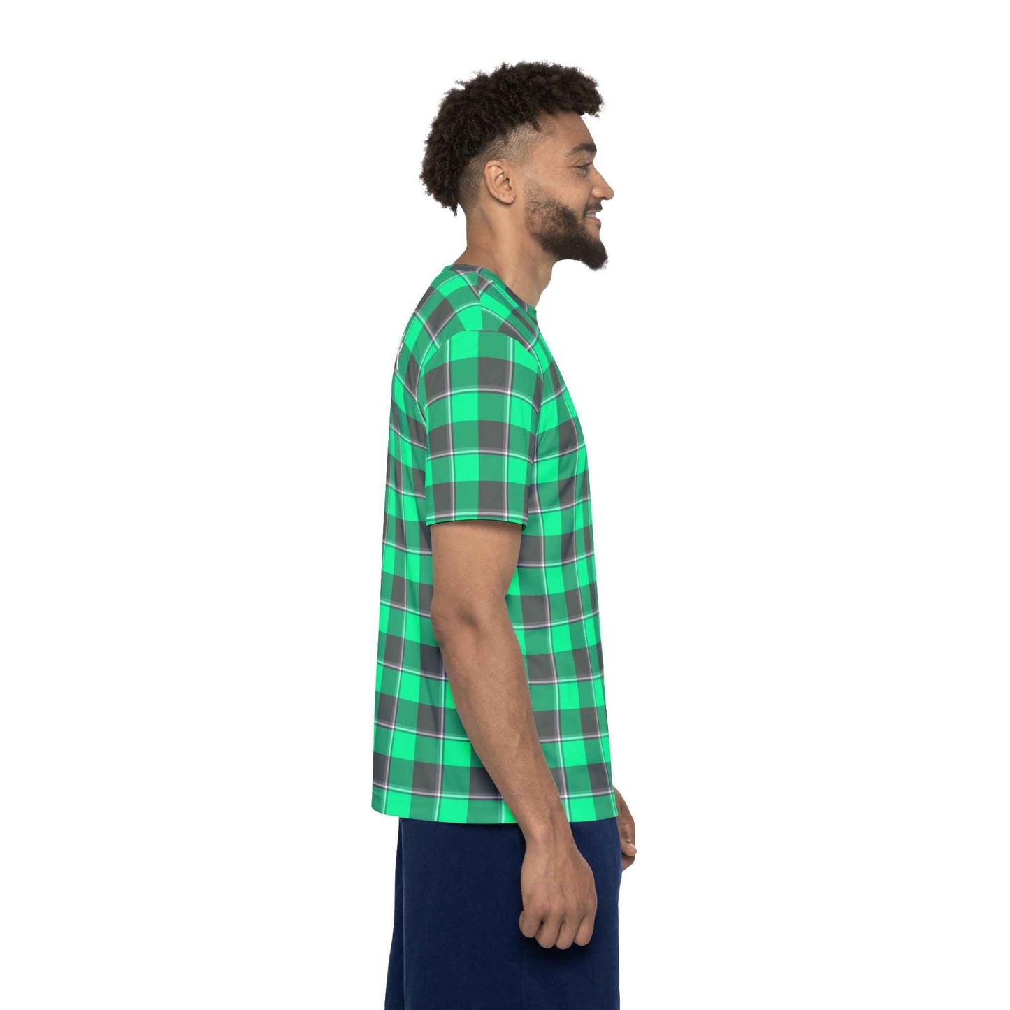 Men's Sports Jersey with Personalized Plaid Design, Casual Wear, Unique Gift for Him