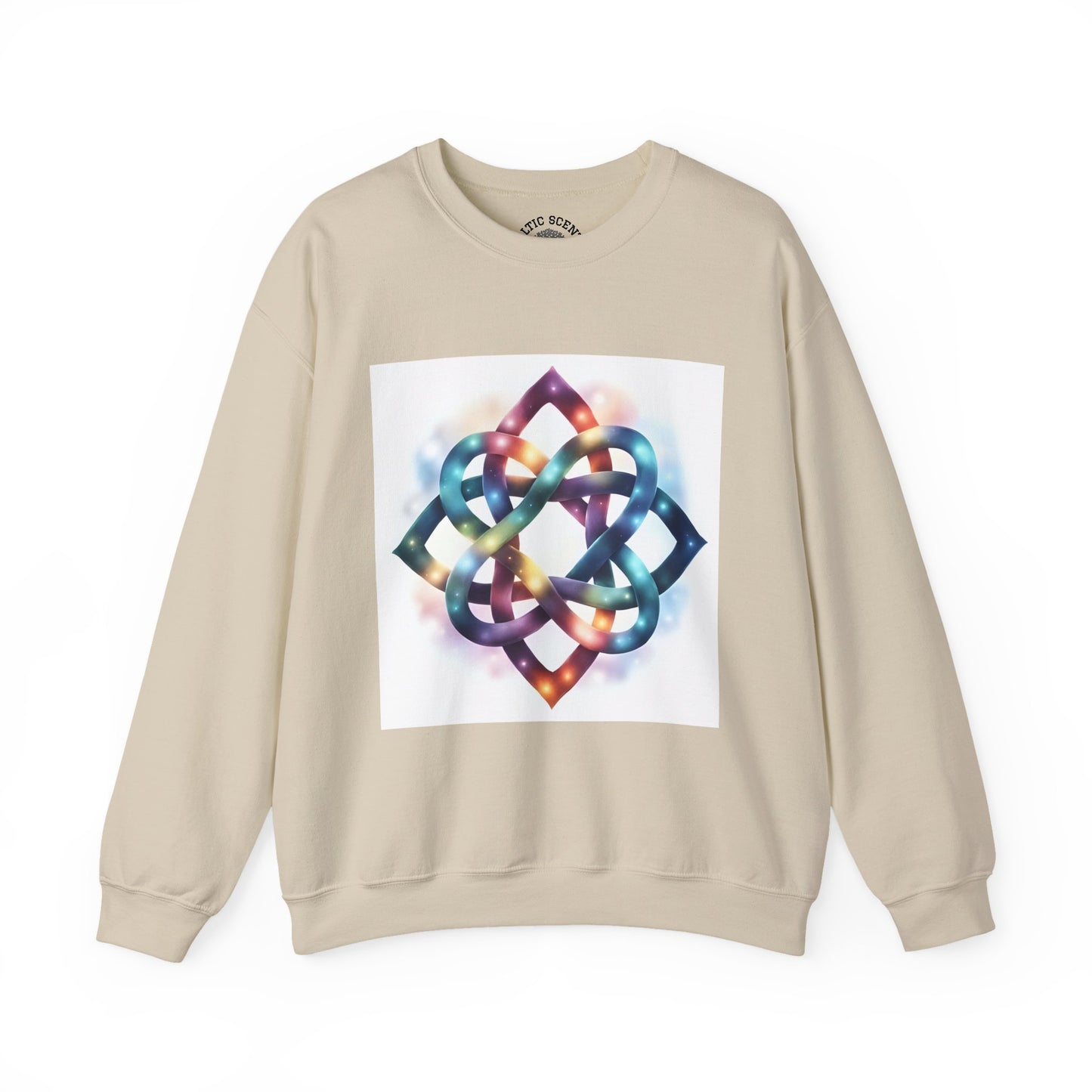 Colorful Infinity Knot Crewneck Sweatshirt | Cozy Unisex Sweatshirt for Every Occasion, Gift for Him, Her, Holidays, Casual Wear - Celtic Scents