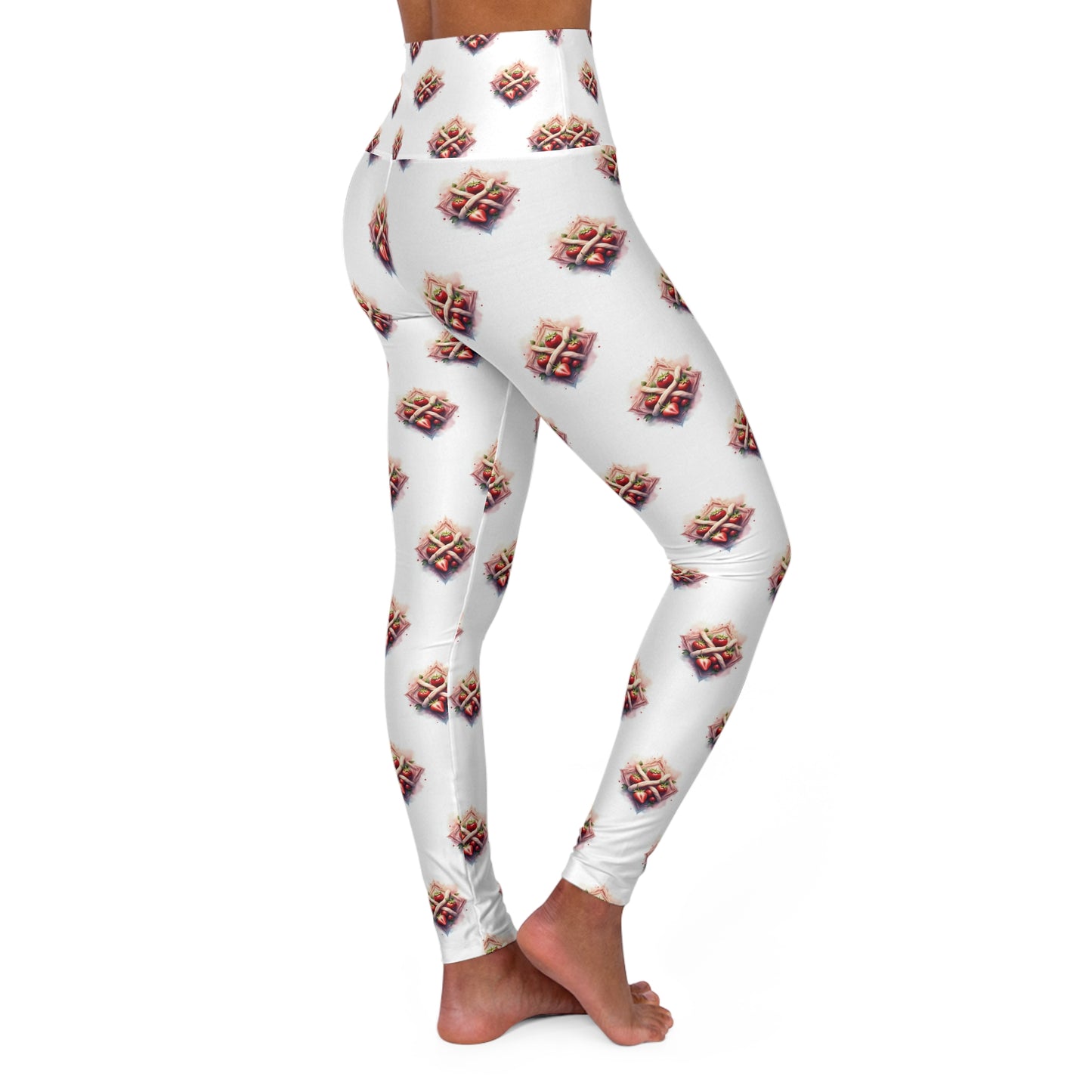 Strawberry Celtic Knot Stylish High Waisted Yoga Leggings for Active Lifestyle, Gym Wear, Dance, Everyday Comfort, Gift for Fitness Enthusiasts - Celtic Scents