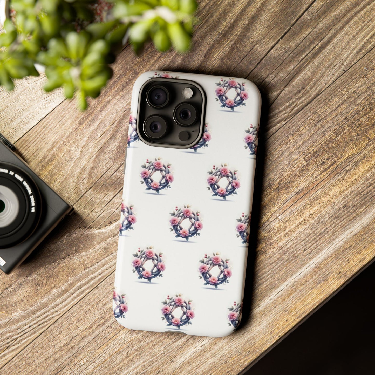 Floral Phone Case, Tough Cases for Women, Cute Celtic Knot Floral Design iPhone Cover, Gift for Her, Stylish Tech Accessories