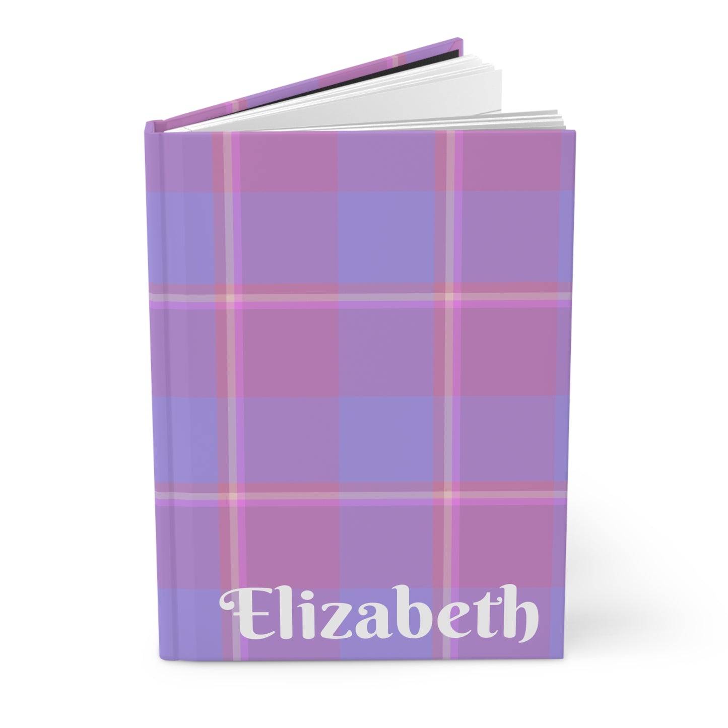 Personalized Plaid Hardcover Journal, Stylish Notebook, Gift for Writers, School Supplies, Planner, Purple Design - Celtic Scents
