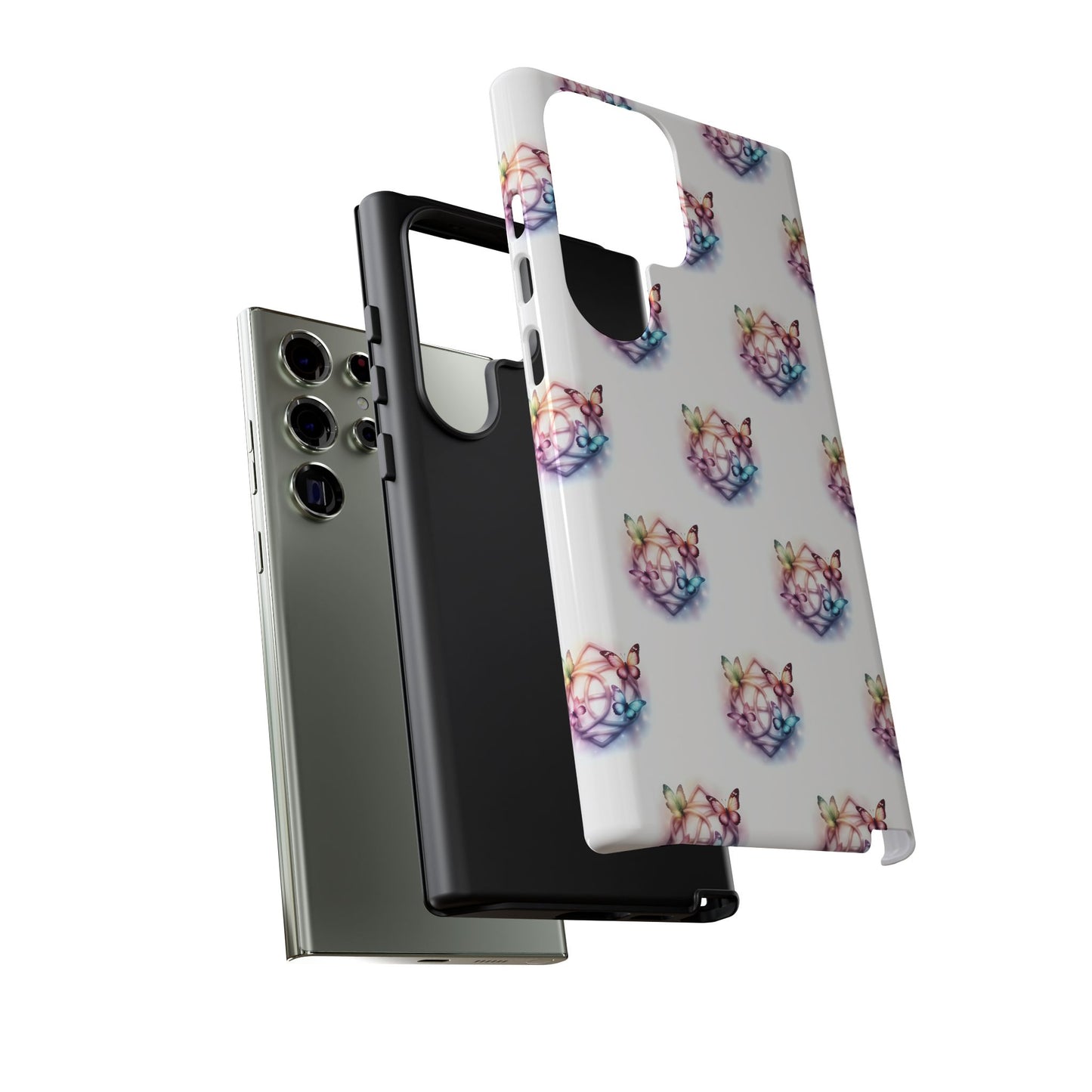Colorful Butterflies Phone Case, Tough Cases, Cute Butterfly Lover Gift, Trendy Phone Cover, Nature Print Case