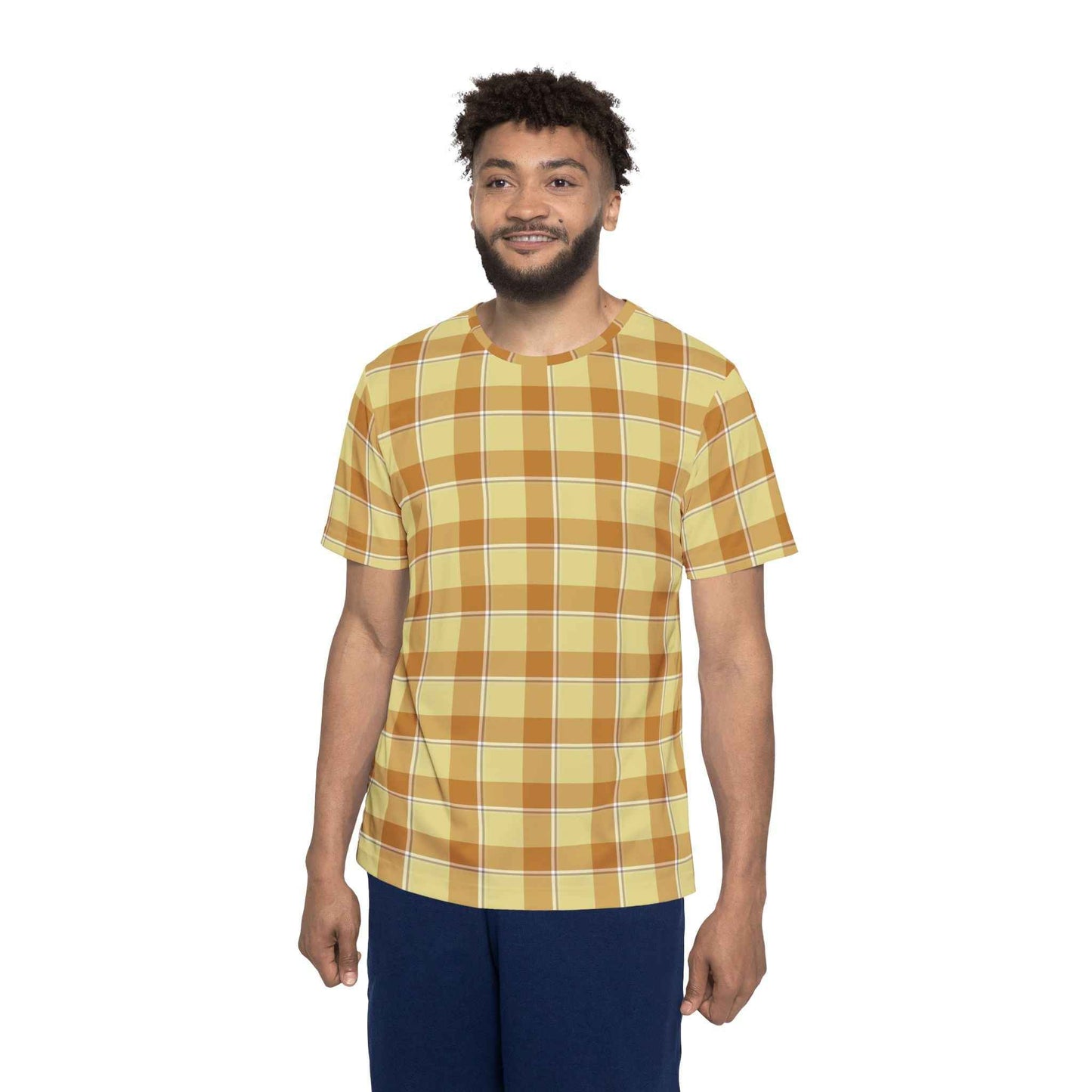 Personalized Stylish Men's Sports Jersey, Plaid Tee, Ideal Gift