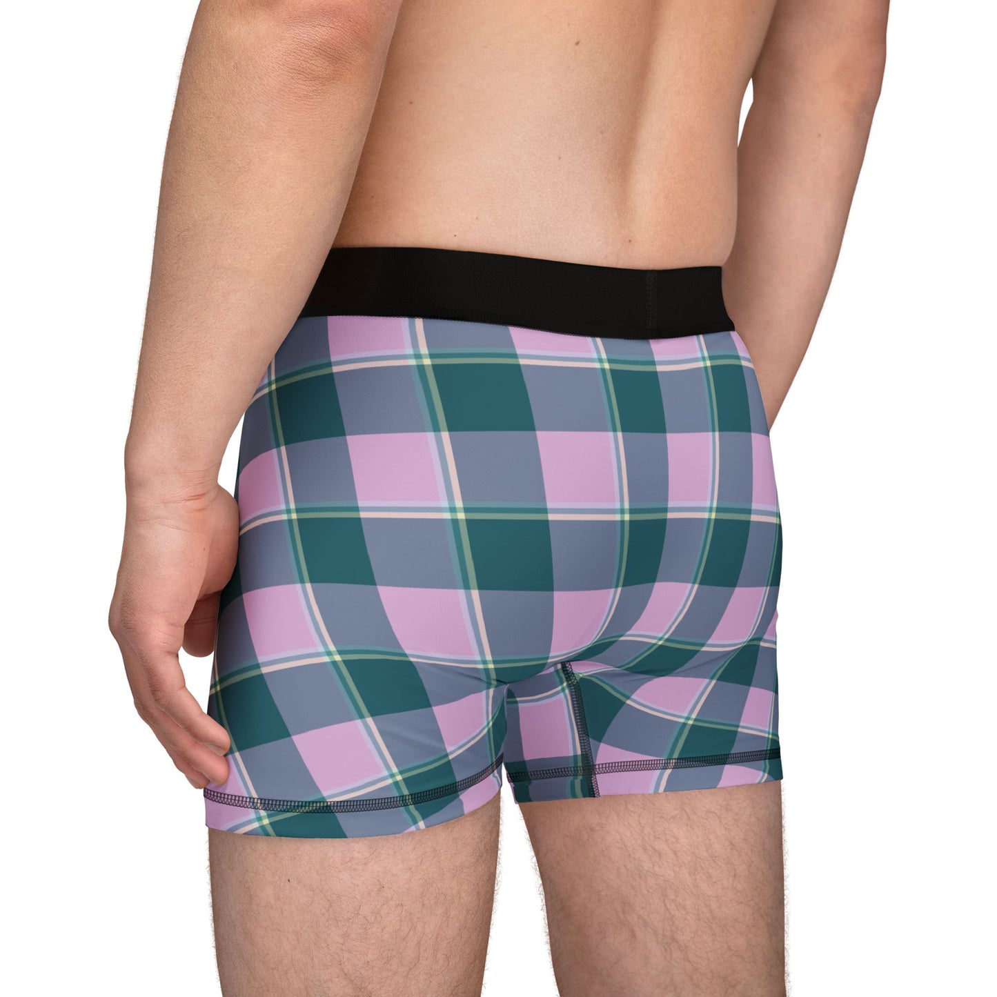 Ming and Melanie Plaid Men's Boxers, Stylish, Unique Underwear for Everyday Wear