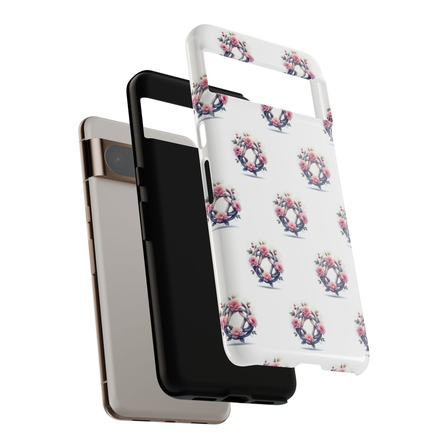Floral Phone Case, Tough Cases for Women, Cute Celtic Knot Floral Design iPhone Cover, Gift for Her, Stylish Tech Accessories