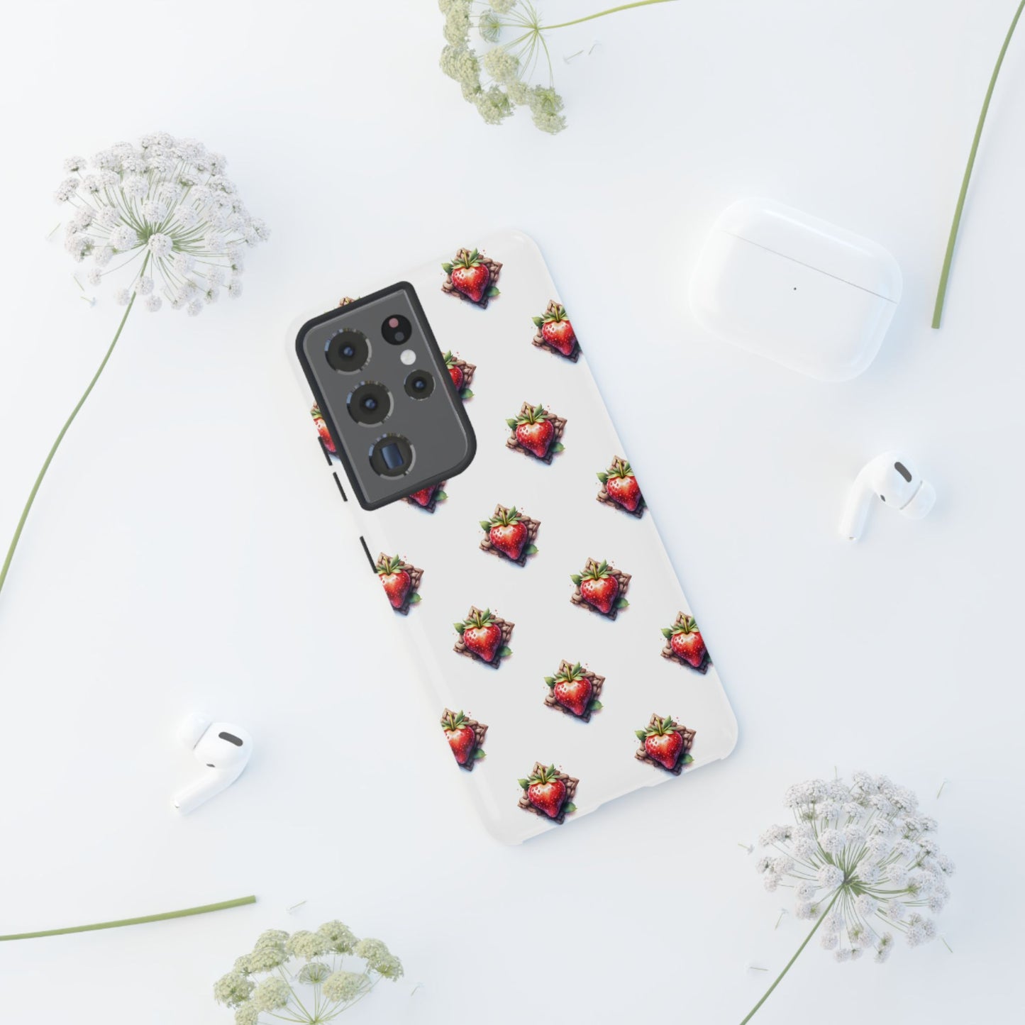 Strawberry Celtic Knot Phone Case, Cute Phone Cover, Gift for Her, Custom Smartphone Case, Funky Accessories, Valentine's Day Gift