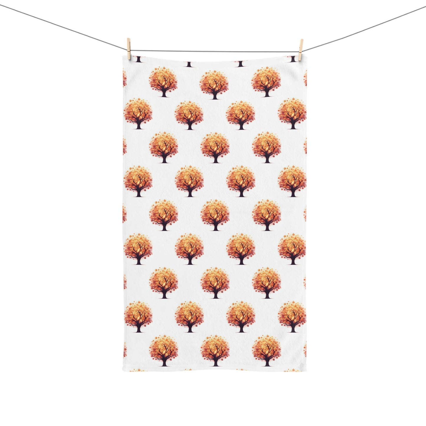 Autumn Tree Hand Towel, Cozy Home Decor, Fall Kitchen Accessory, Farmhouse Style Towel, Thanksgiving Gift Idea