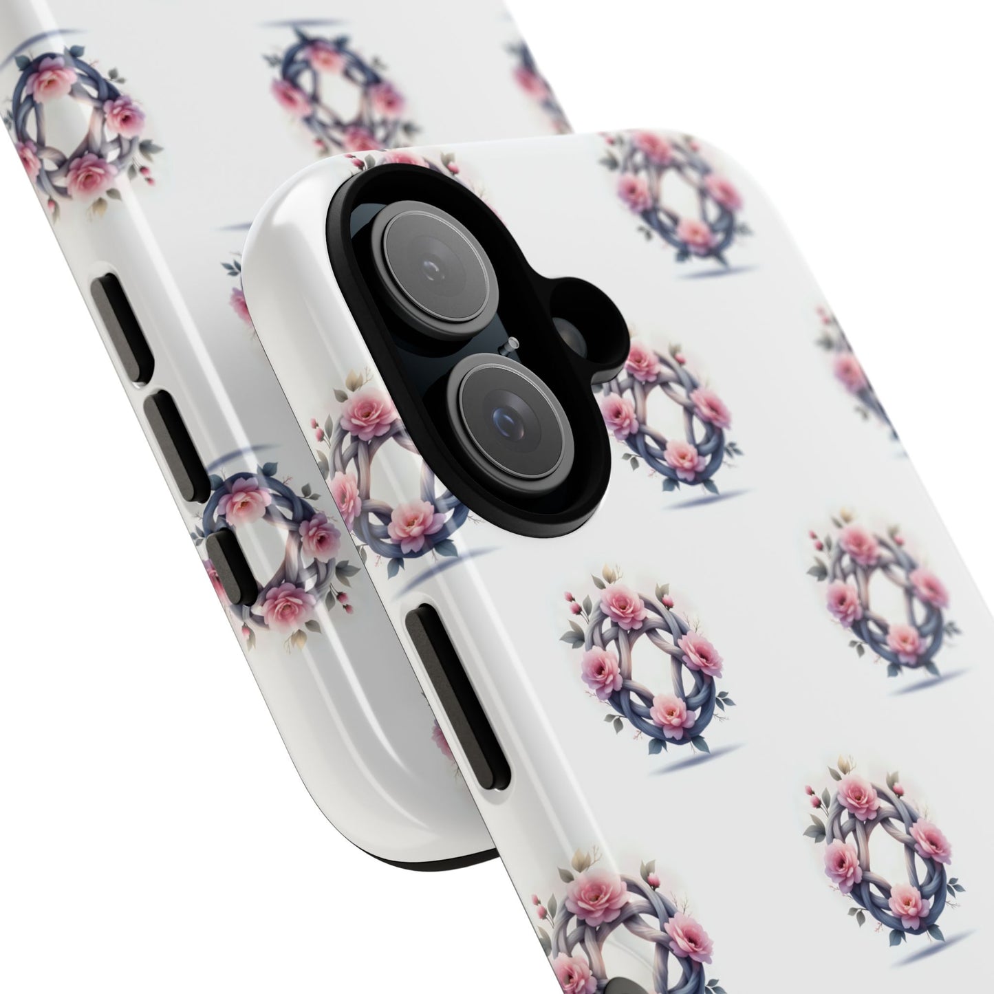 Floral Phone Case, Tough Cases for Women, Cute Celtic Knot Floral Design iPhone Cover, Gift for Her, Stylish Tech Accessories