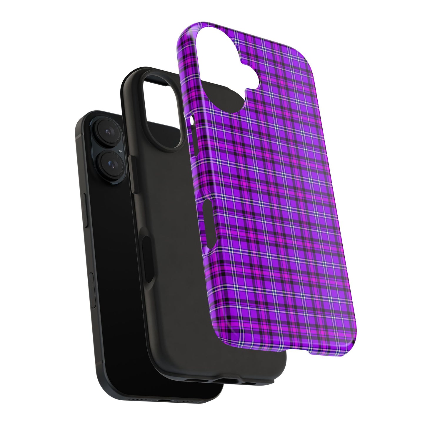 Purple Plaid Stylish Tough Phone Cases, Durable Phone Cover, Protective Case, Trendy Design, Gifts for Her
