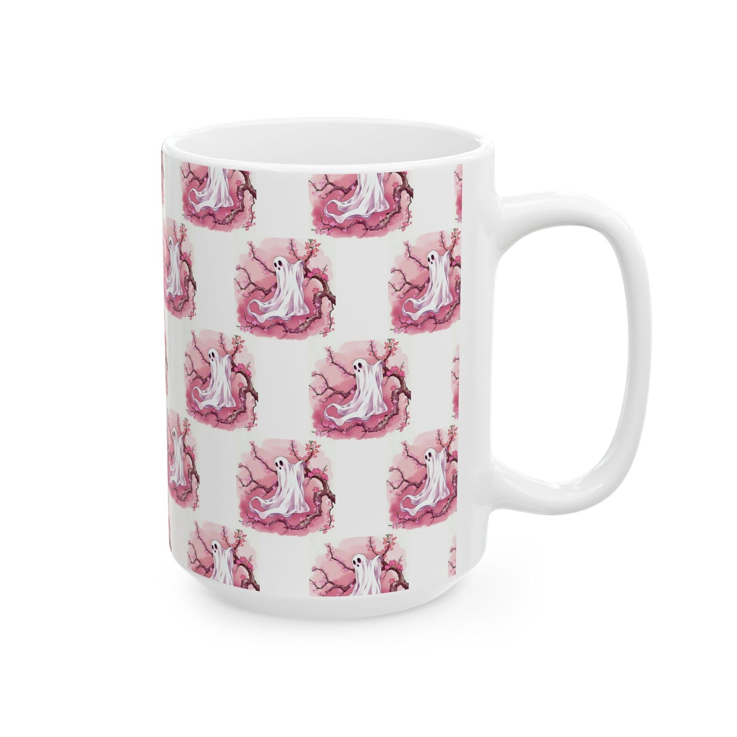 Whimsical Ghost Ceramic Mug - Perfect for Halloween, Coffee Lovers, Unique Gift, Cute Drinkware, Holiday Decor - Celtic Scents