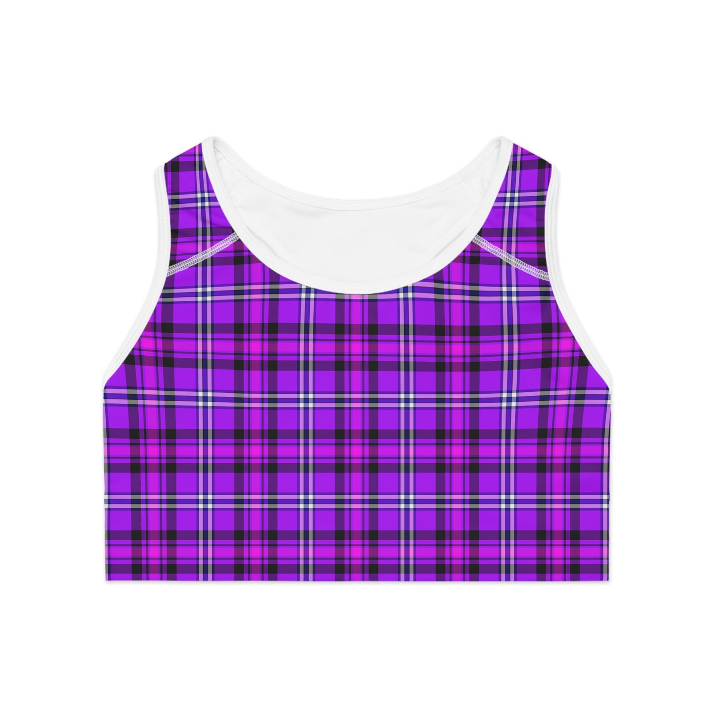 Vibrant Plaid Sports Bra for Active Lifestyles, Comfortable Workout Gear, Perfect for Yoga, Gym, Running, Fitness Fashion - Celtic Scents