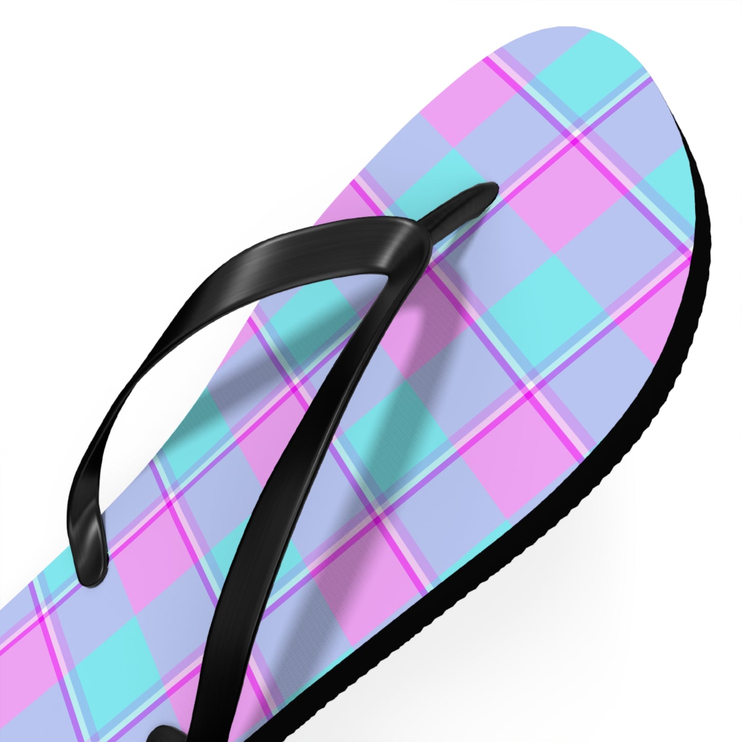 Colorful Plaid Flip Flops, Fun Summer Footwear, Beach Sandals, Casual Flip Flops - Celtic Scents
