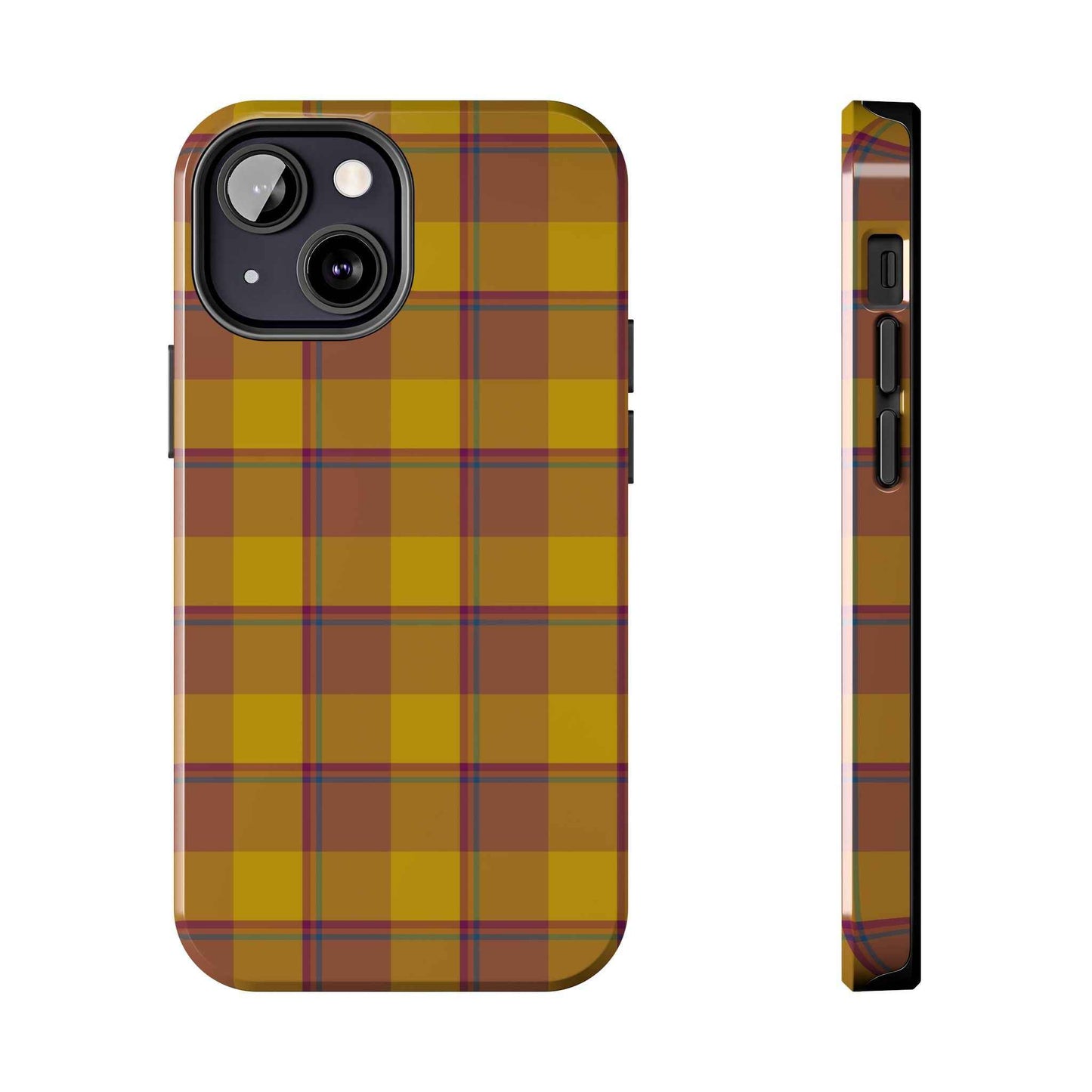 Plaid Tough Phone Case, Durable Phone Cover, Fall Inspired Accessory, Gift for Her, Stylish Cell Phone Protector