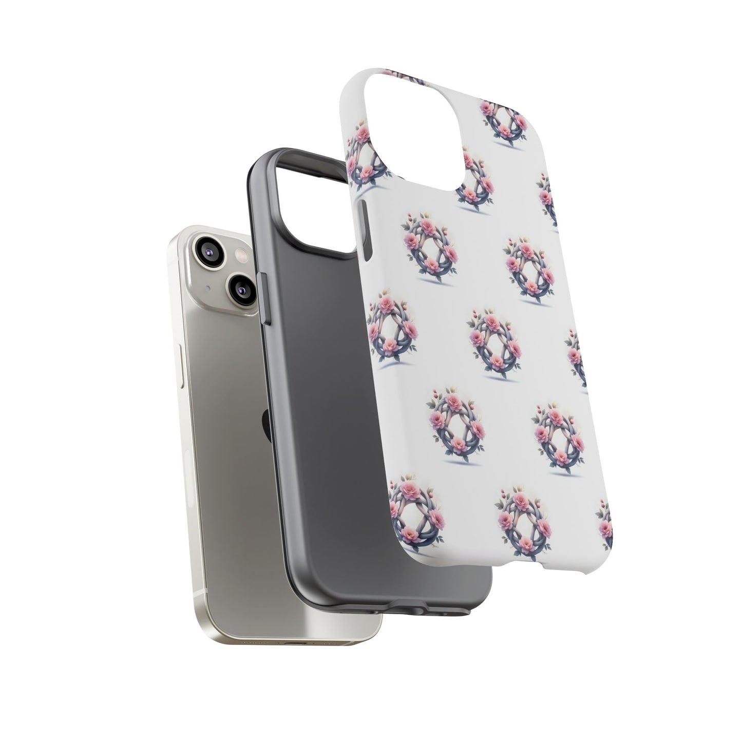 Floral Phone Case, Tough Cases for Women, Cute Celtic Knot Floral Design iPhone Cover, Gift for Her, Stylish Tech Accessories