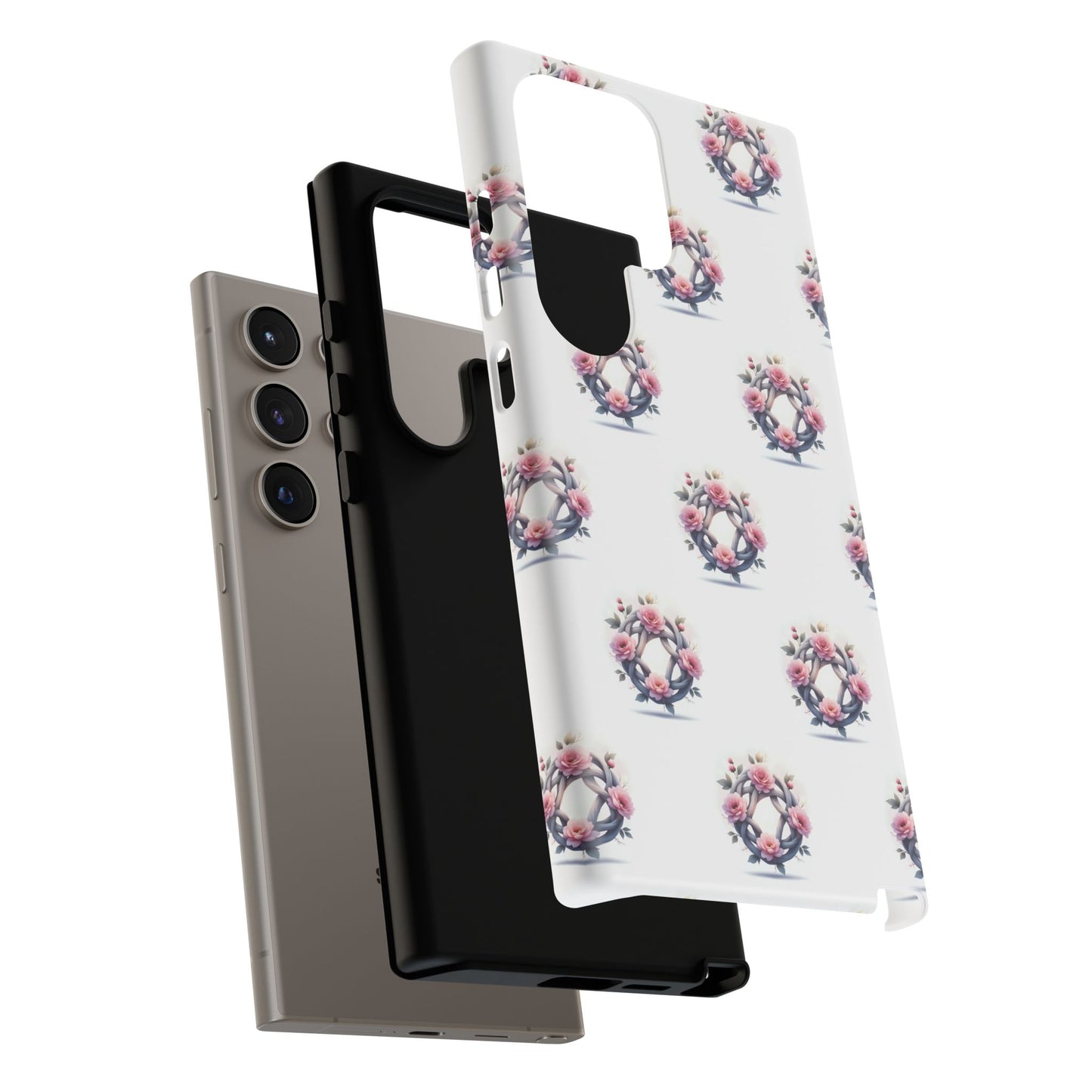 Floral Phone Case, Tough Cases for Women, Cute Celtic Knot Floral Design iPhone Cover, Gift for Her, Stylish Tech Accessories