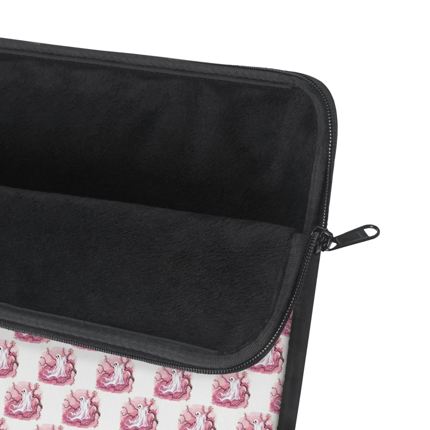 Charming Pink Ghost Laptop Sleeve, Cute Tech Accessory, Gift for Students, Colorful Electronics Cover, Fantasy-themed Sleeve - Celtic Scents