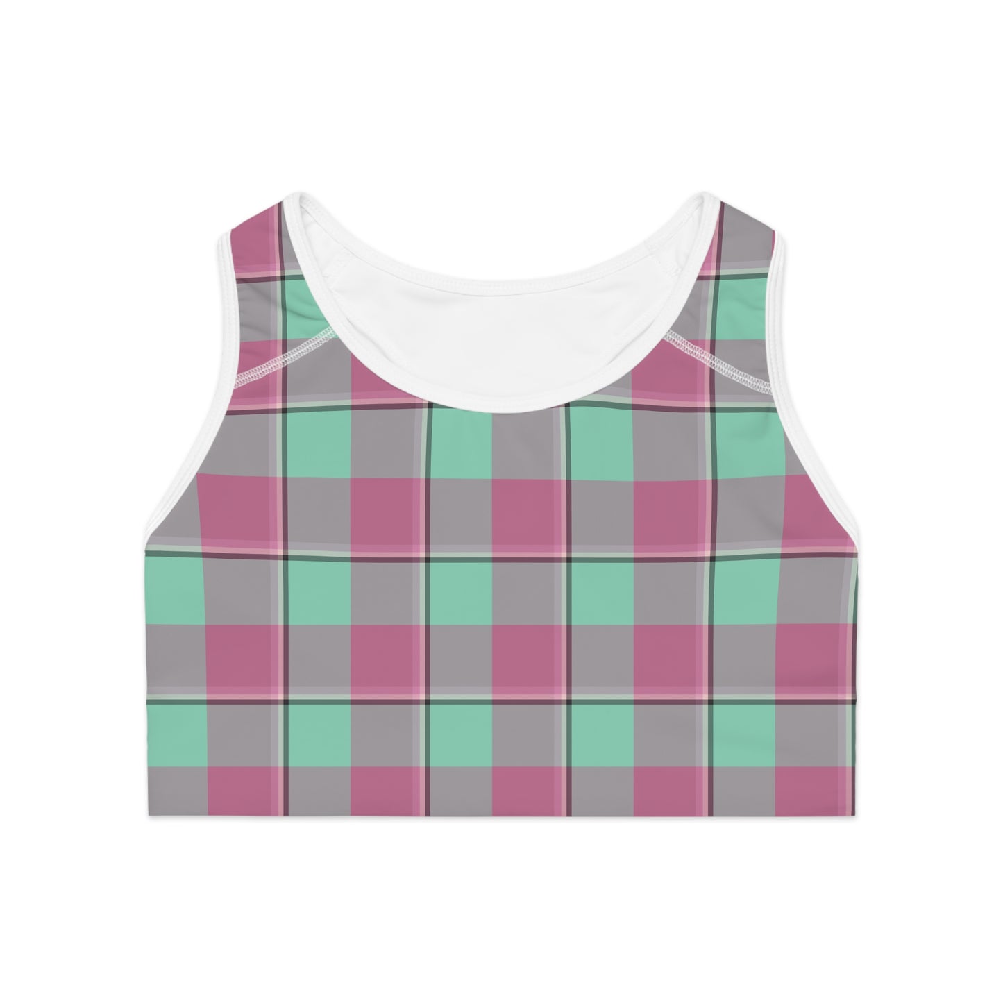 Stylish Plaid Sports Bra, Comfortable Workout Top, Fitness Apparel, Stylish Activewear, Gym Wear, Matching Athletic Set - Celtic Scents