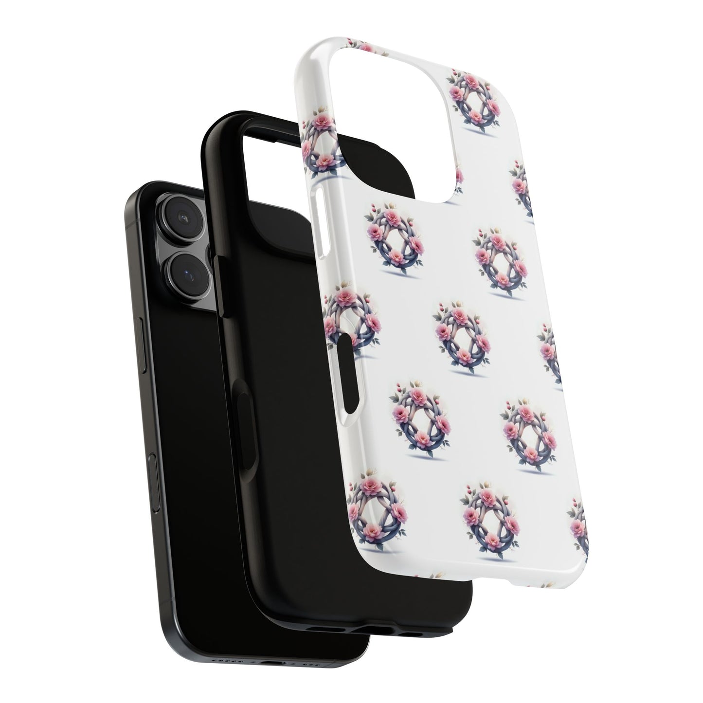 Floral Phone Case, Tough Cases for Women, Cute Celtic Knot Floral Design iPhone Cover, Gift for Her, Stylish Tech Accessories