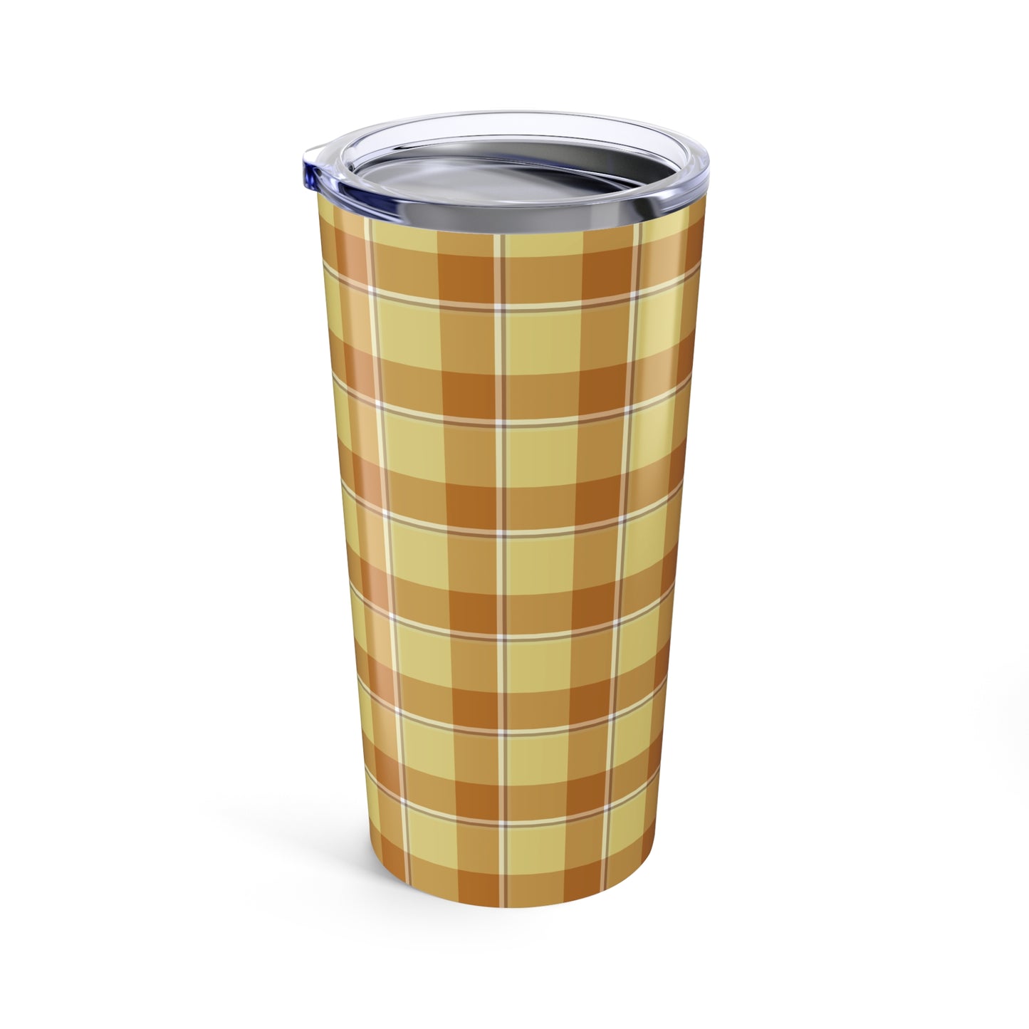 Cozy Plaid Tumbler, 20oz Travel Mug, Fall Drinkware, Autumn Gift, Checkered Design, Insulated Cup - Celtic Scents