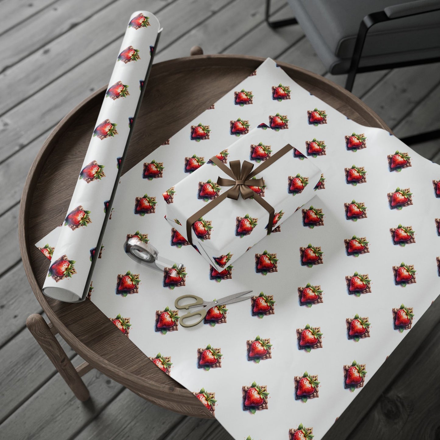 Strawberry Print Wrapping Paper, Gift Wrap for Any Occasion, Christmas, Birthdays, Eco-Friendly Packaging - Celtic Scents