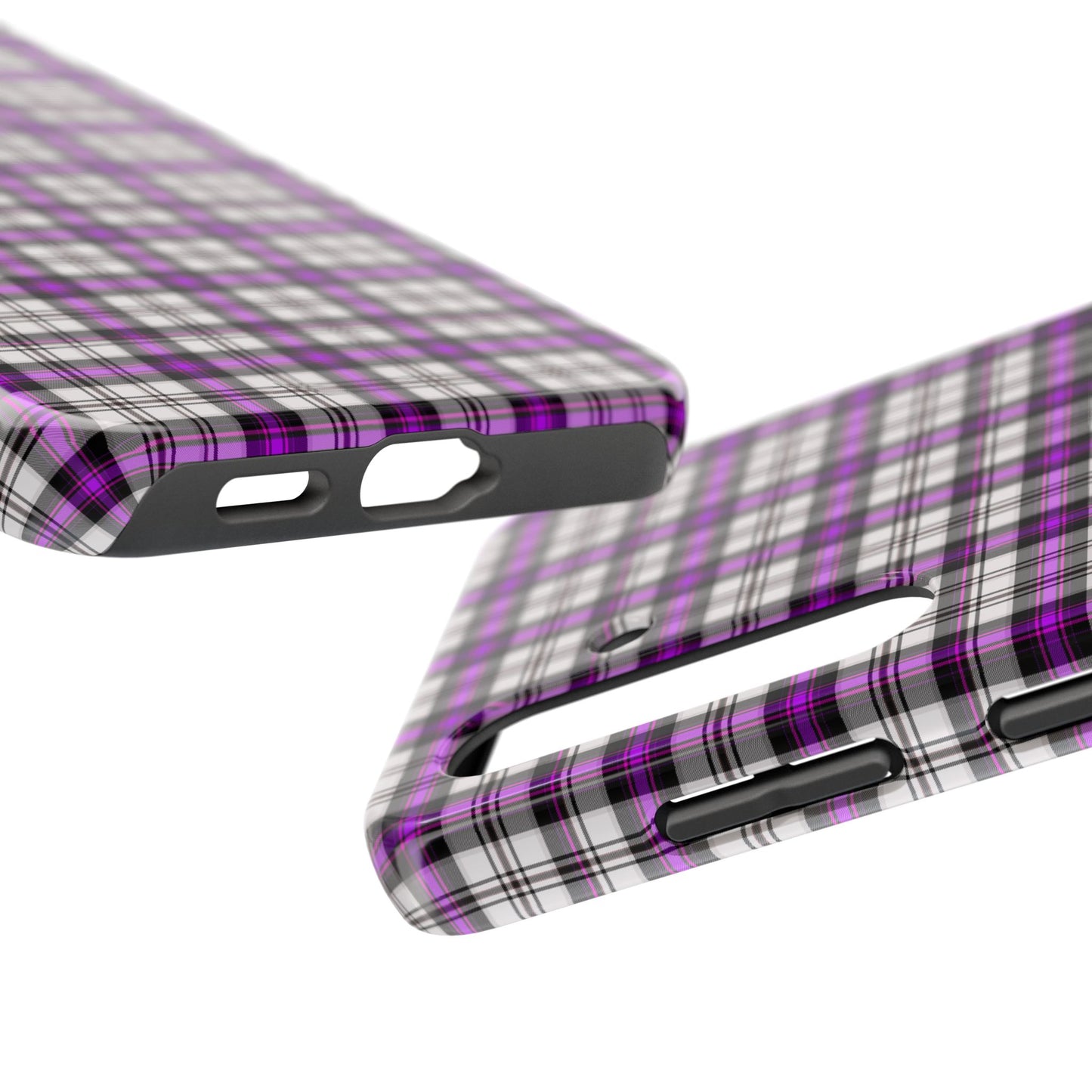 Stylish Tough Phone Case, Purple Plaid Protective Cover, Cute Gift for Teens, Cell Phone Accessory, Trendy Tech - Celtic Scents