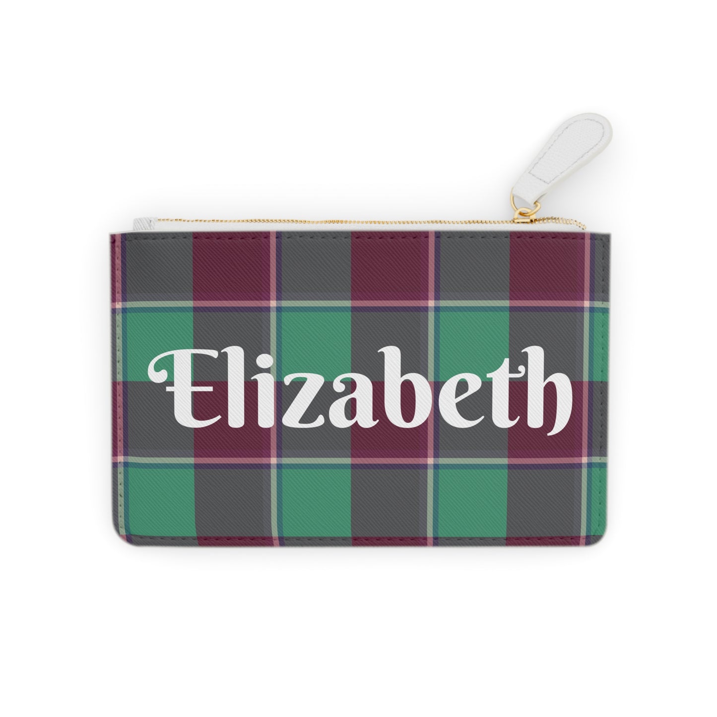 Personalized Plaid Mini Clutch Bag, Custom Zip Pouch, Stylish Accessory for Every Occasion, Gift for Her, Trendy Makeup Organizer - Celtic Scents