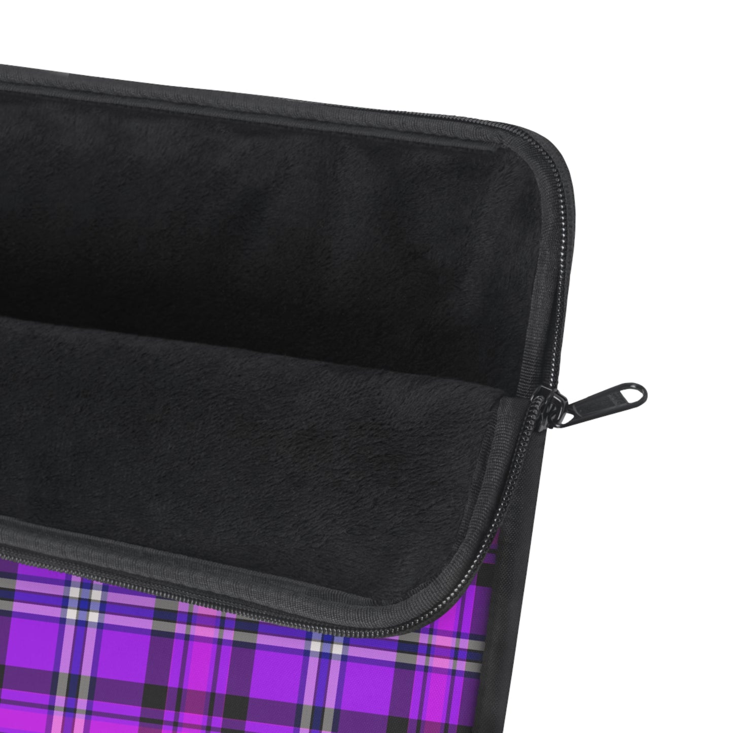 Personalized Purple Plaid Laptop Sleeve, Custom Tech Case, Stylish Laptop Cover - Celtic Scents