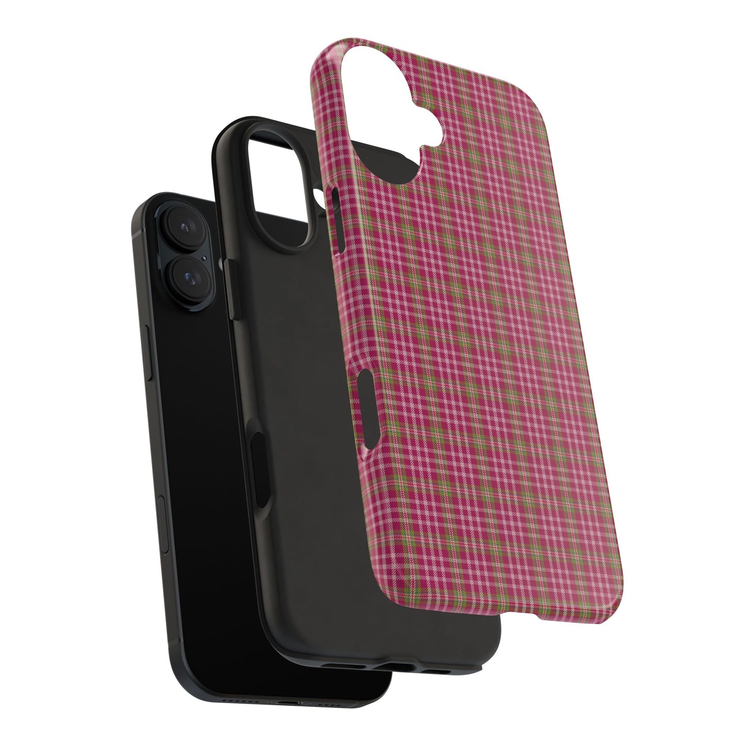 Stylish Tough Phone Cases - Protect Your Phone with Trendy Plaid Design, Gift for Her, Pink Plaid Design
