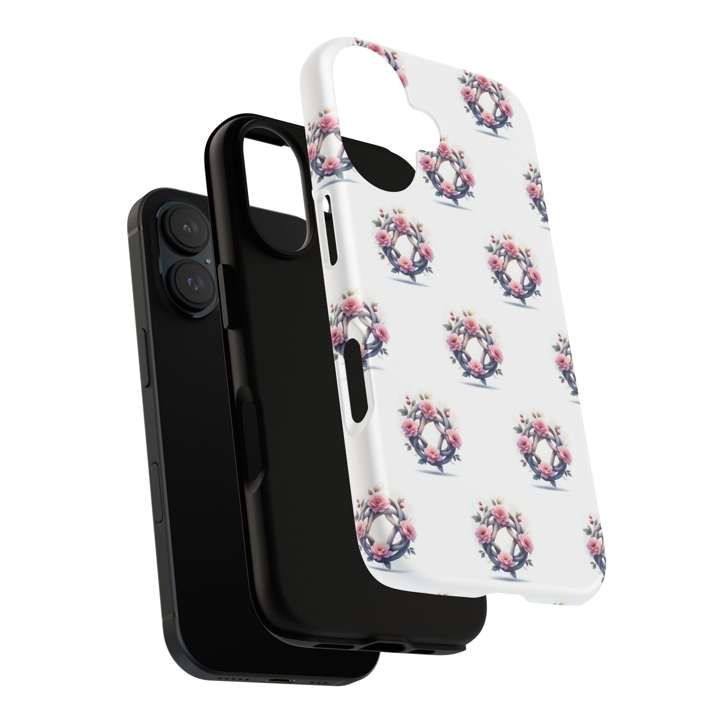 Floral Phone Case, Tough Cases for Women, Cute Celtic Knot Floral Design iPhone Cover, Gift for Her, Stylish Tech Accessories